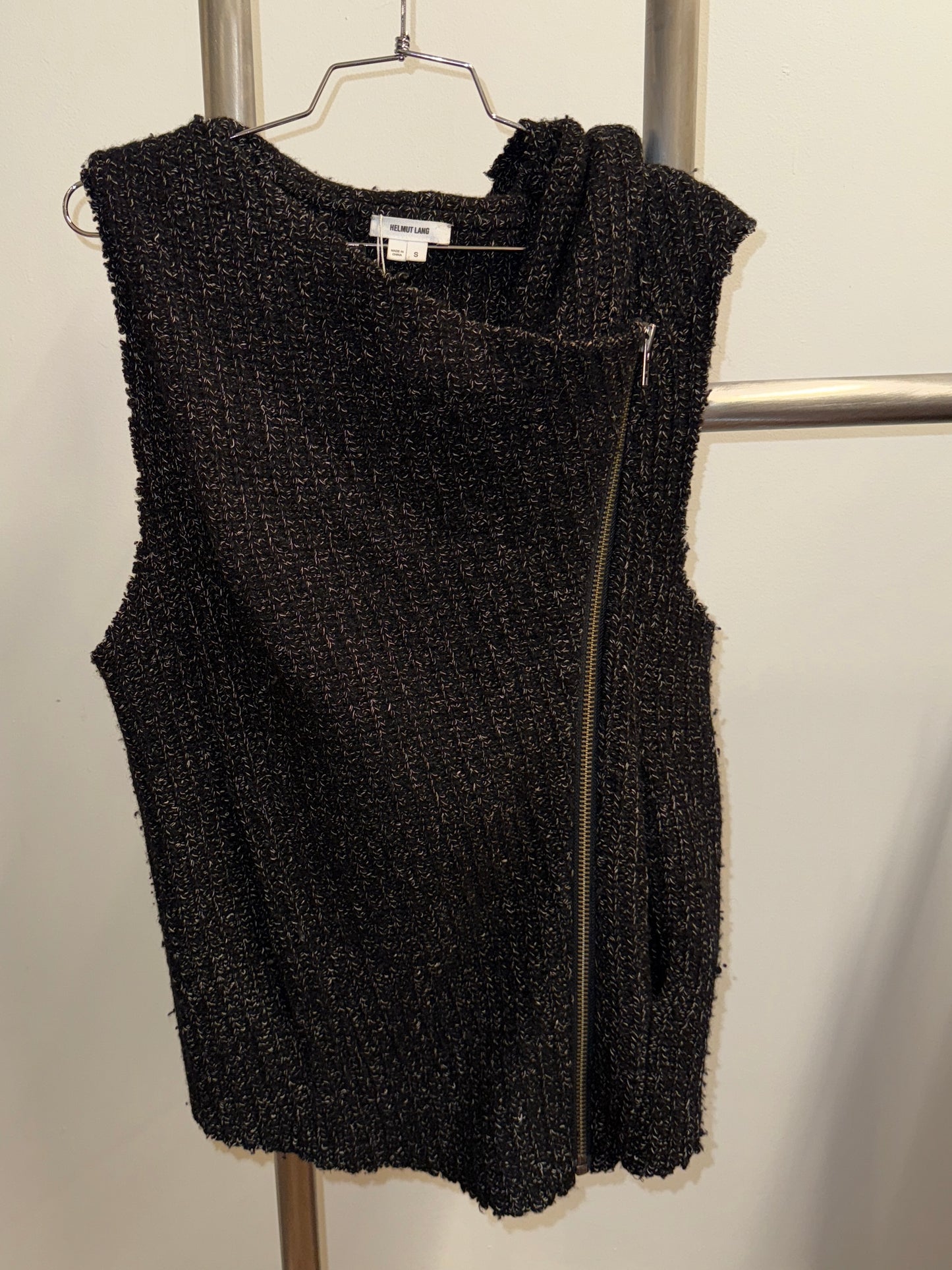 Helmut Lang textured bouclé zip-front vest