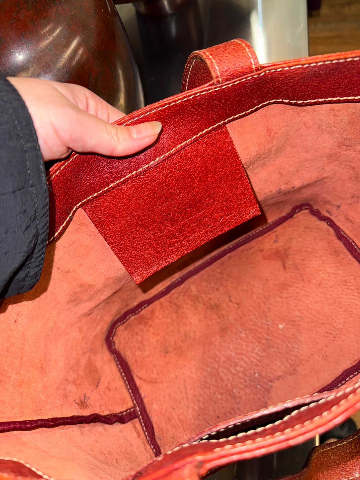 Vivienne Westwood Red Leather Tote late 90s