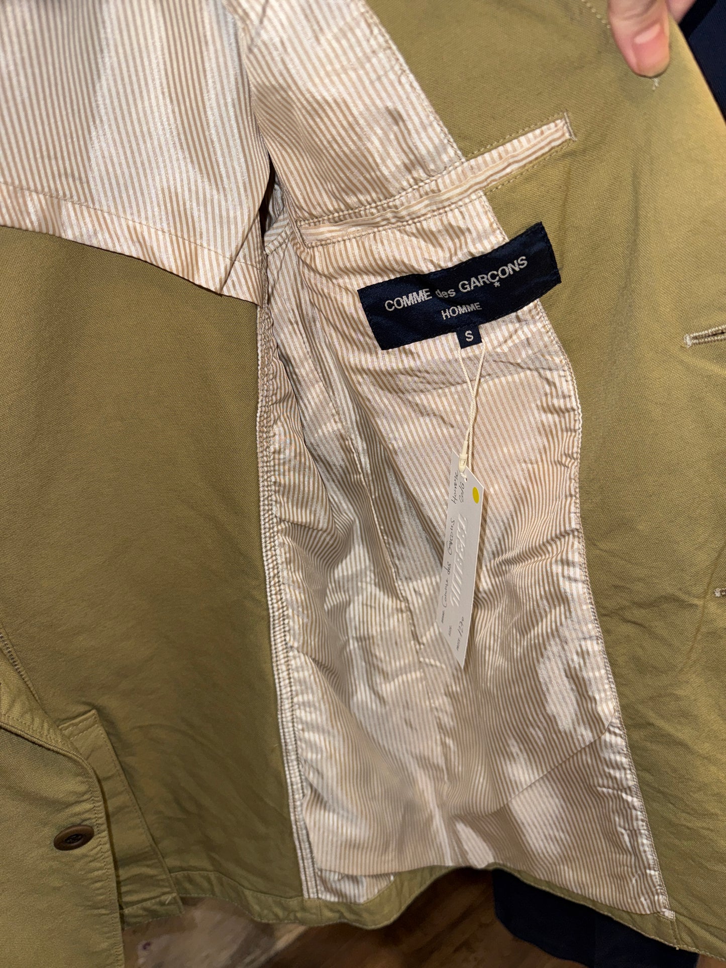 Comme des Garçons Homme Olive Cotton Blazer