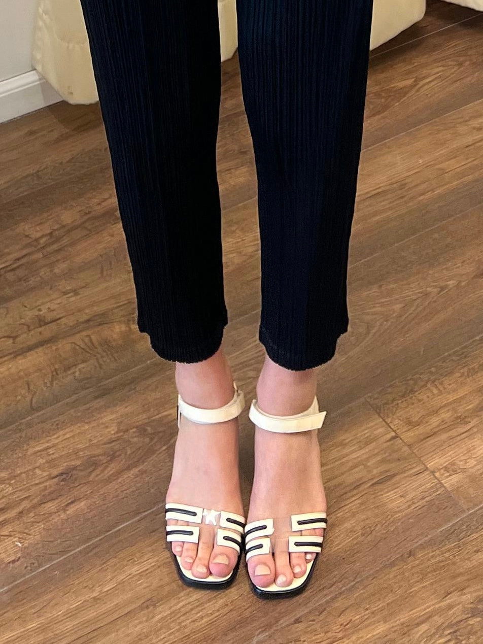 Chanel Belted Sandal Heels 36