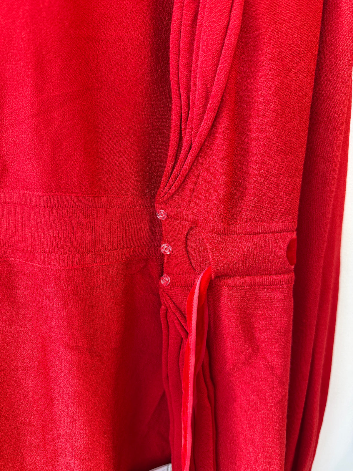 Roberto Cavalli Red Draped Tie-Front Top, 2000s