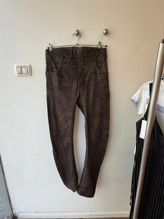 Boris Bidjan Saberi Hand Treated Oil Brown Body Molded Pants