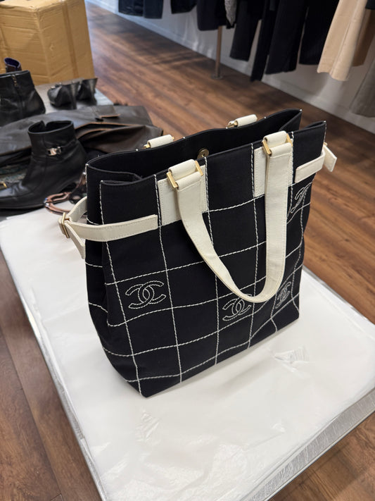 Chanel Quilted Canvas Tote Bag 2003