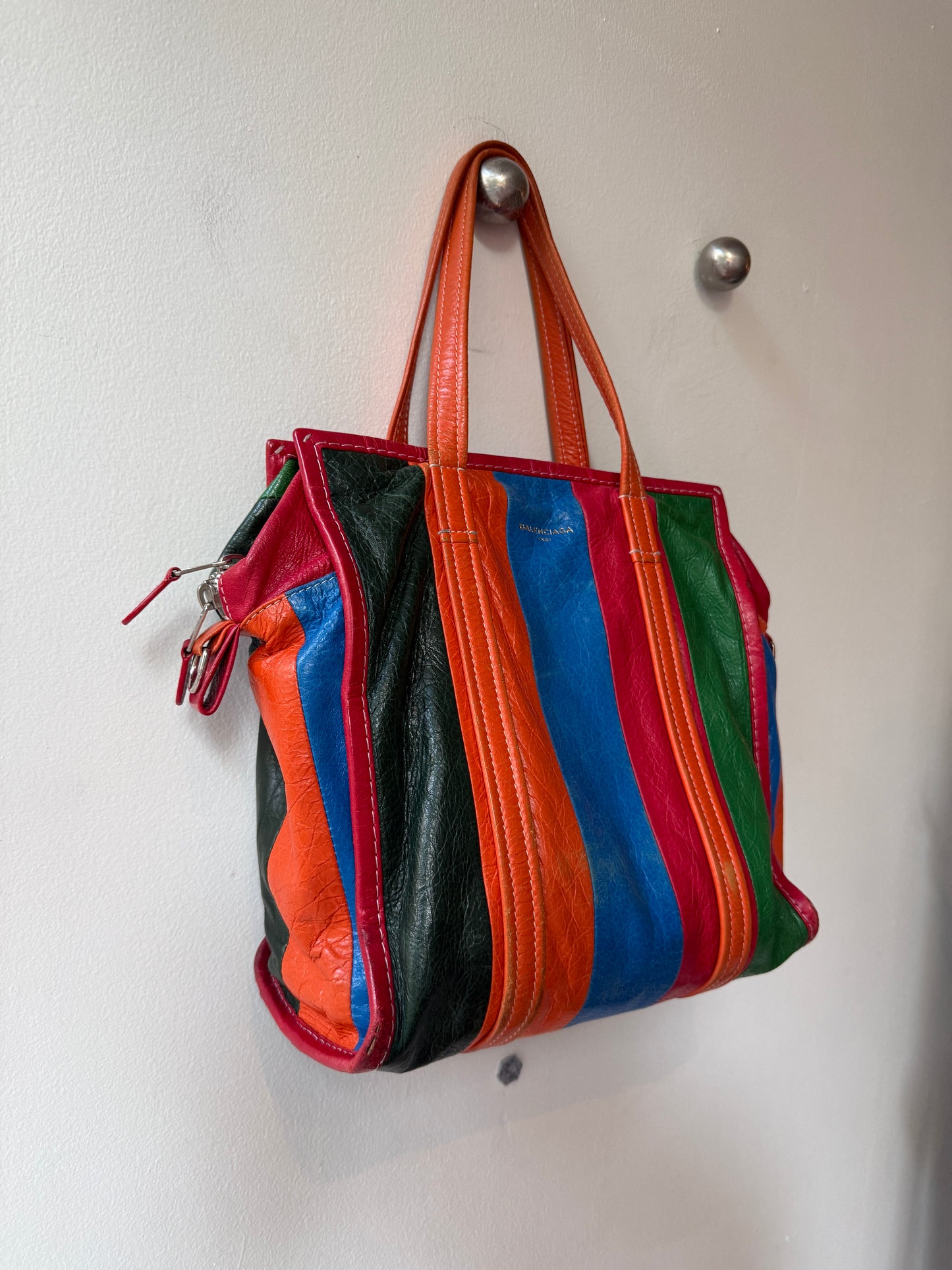 Balenciaga Circa 2017 Bazar Shopper S Multicolor Leather Bag