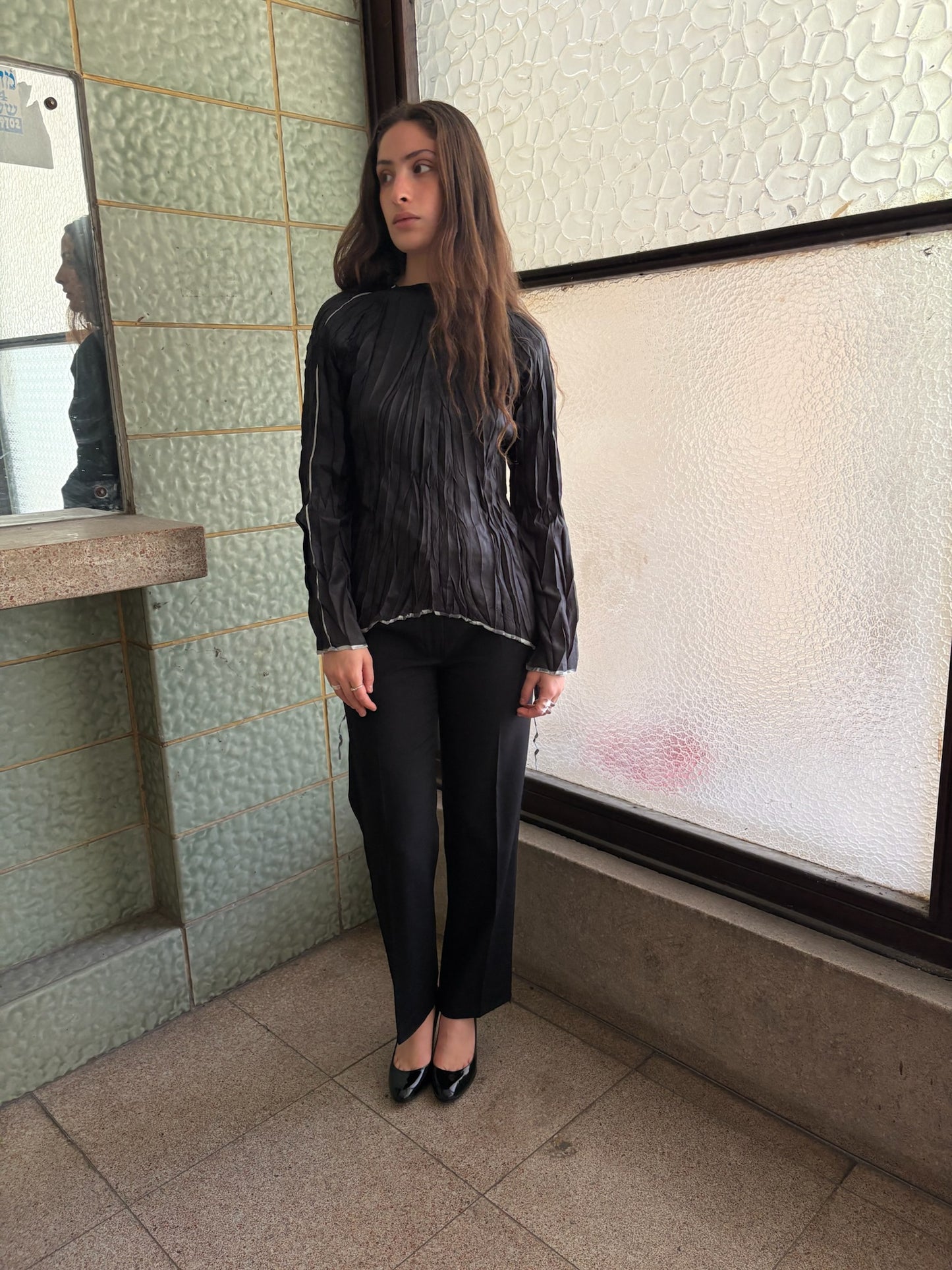 Issey Miyake A-POC Sheer Crinkle Top