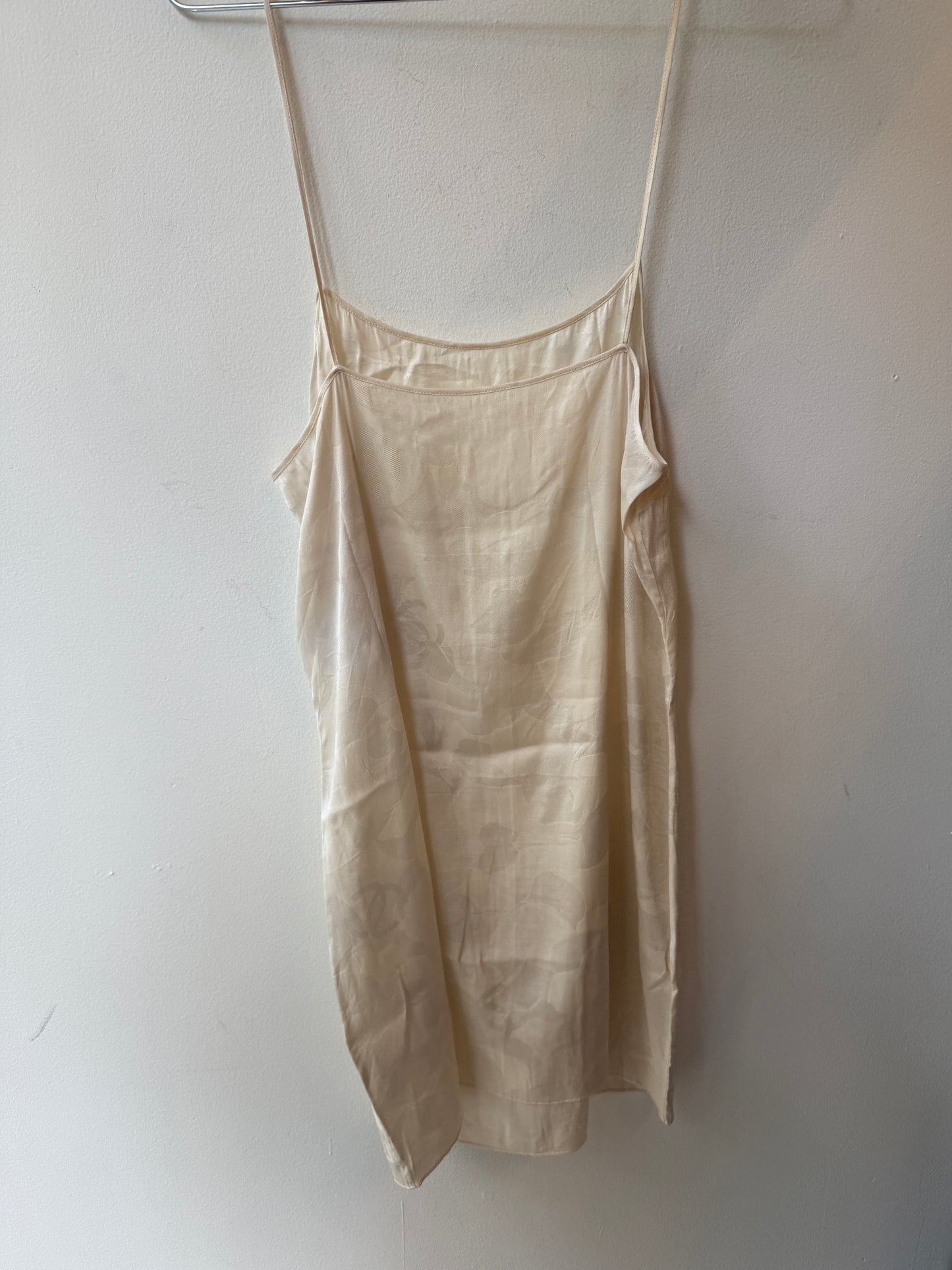Chanel Camellia Silk Slip Mini Dress SS2020