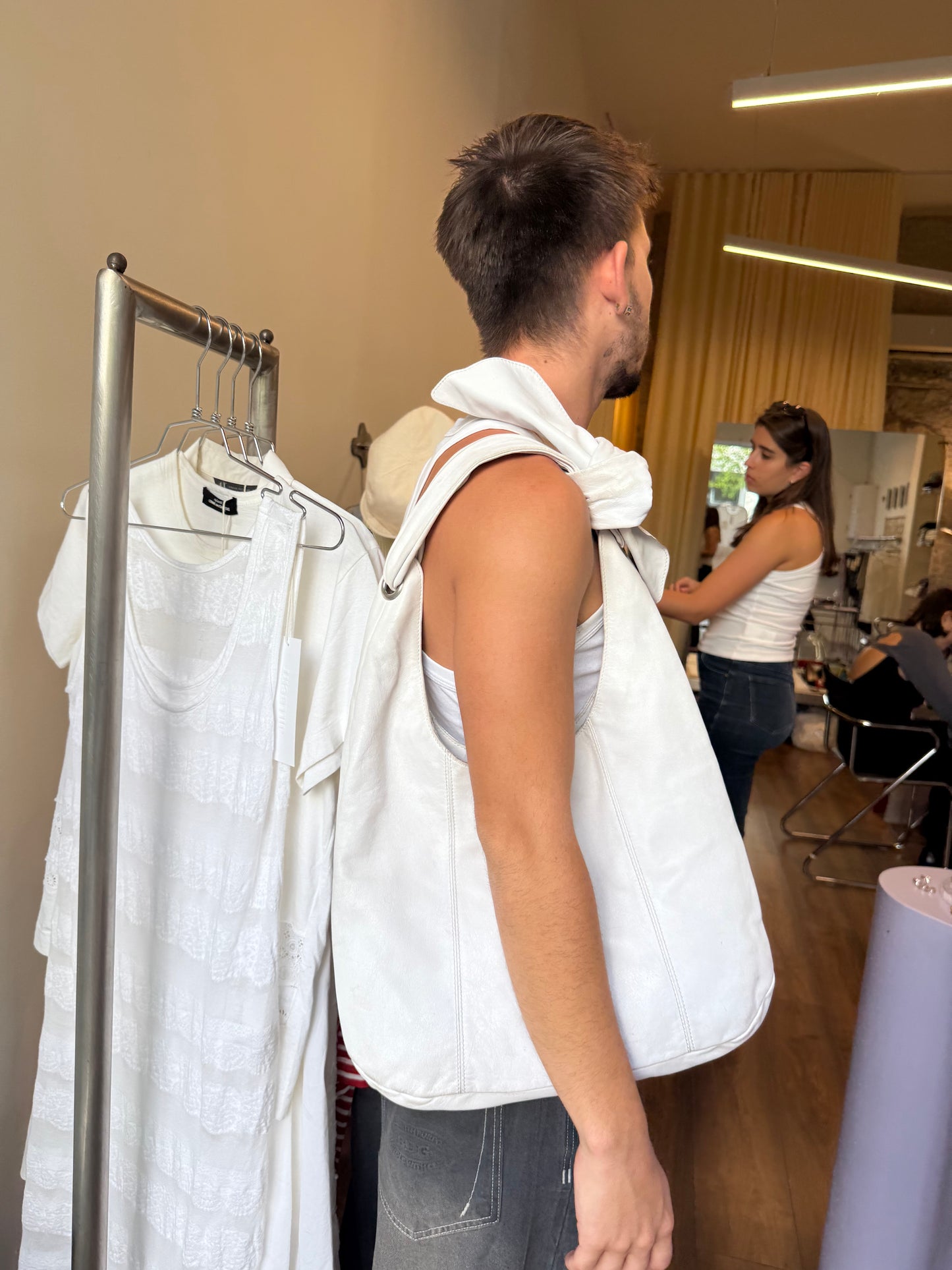 Furla White Leather Hobo Bag