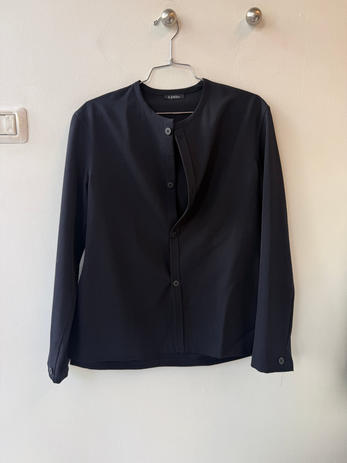 LIMI feu by Yohji Yamamoto Black Sculpted Wool Cardigan