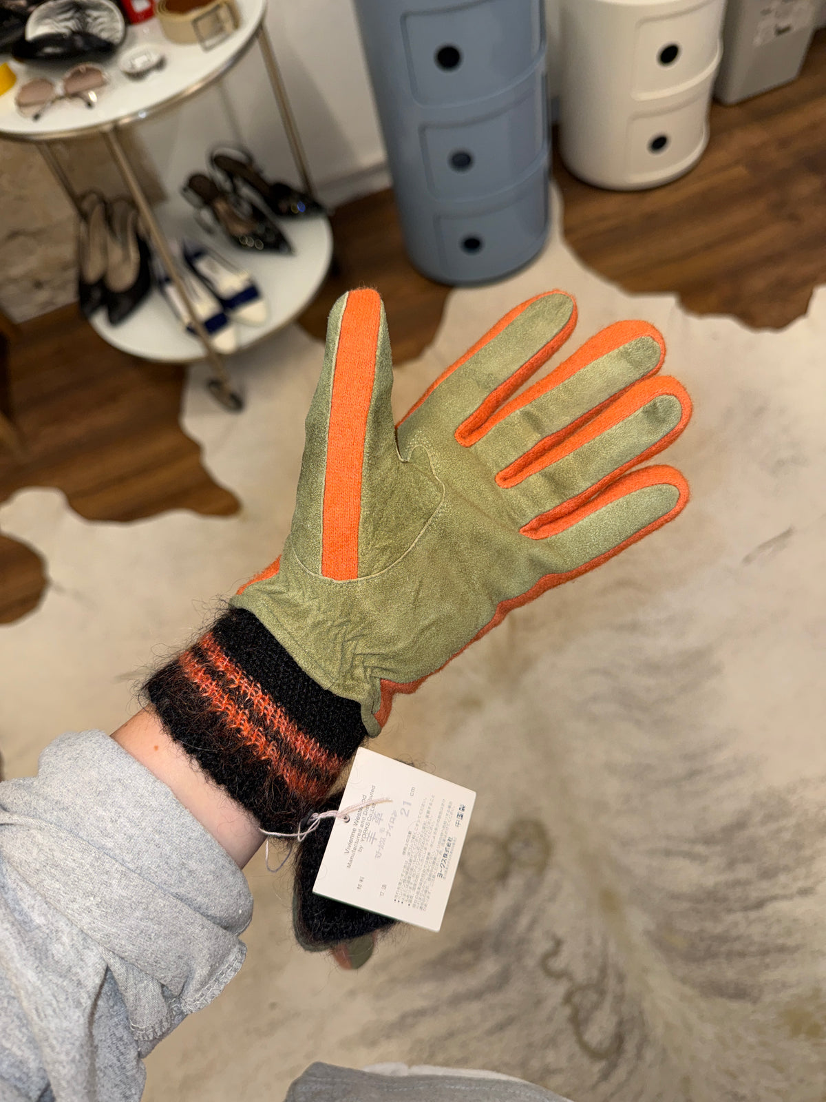 Vivienne Westwood Orb Suede Knit Gloves