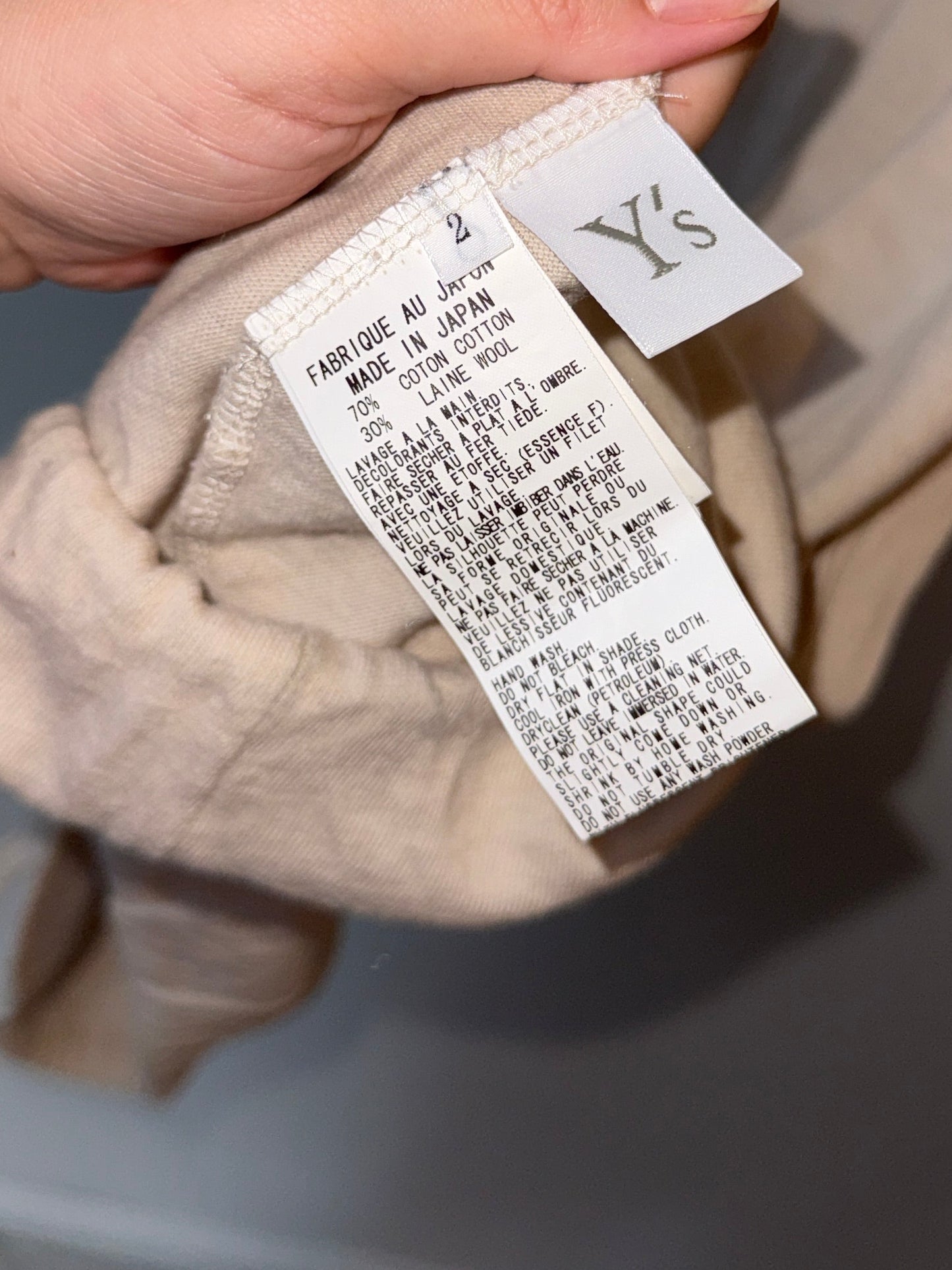 Y’s Yohji Yamamoto Cotton Wool Drawstring Tunic Dress