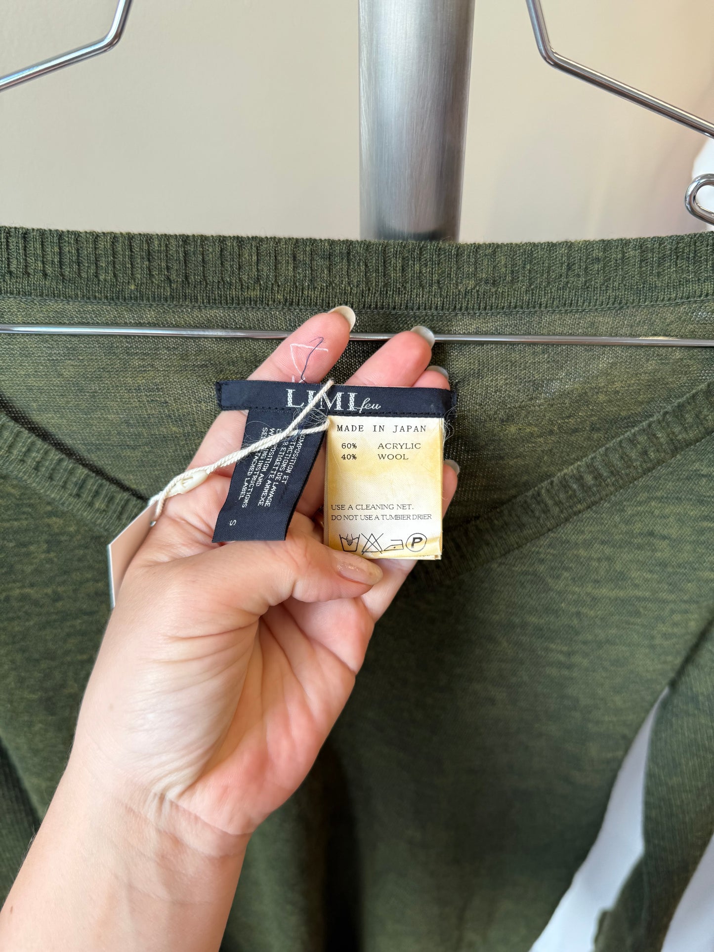 LIMI feu Olive Green Buttoned Knit