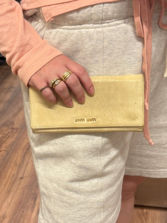 Miu Miu Distressed Leather Wallet c. 2000s