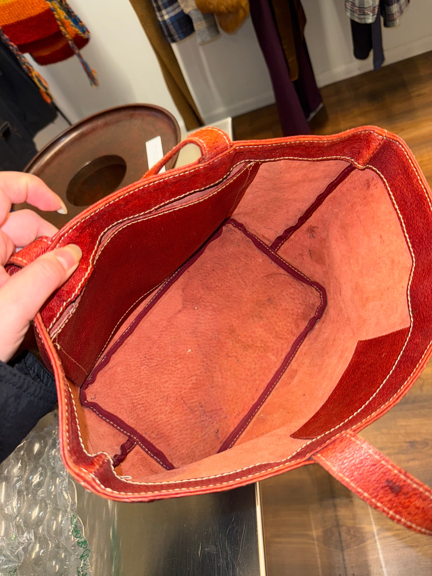 Vivienne Westwood Red Leather Tote late 90s