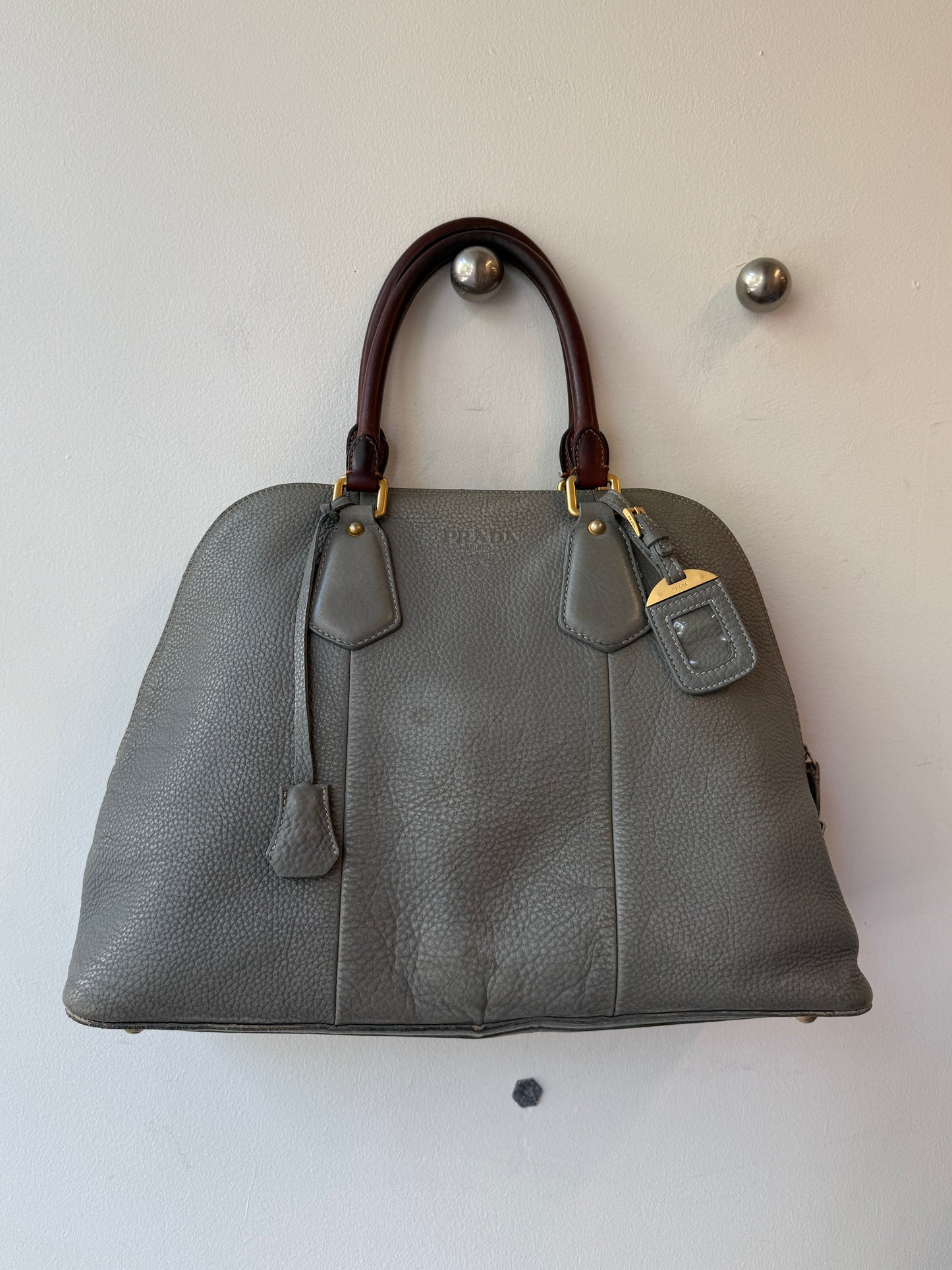 Prada Leather Bowling Bag c. 2000s