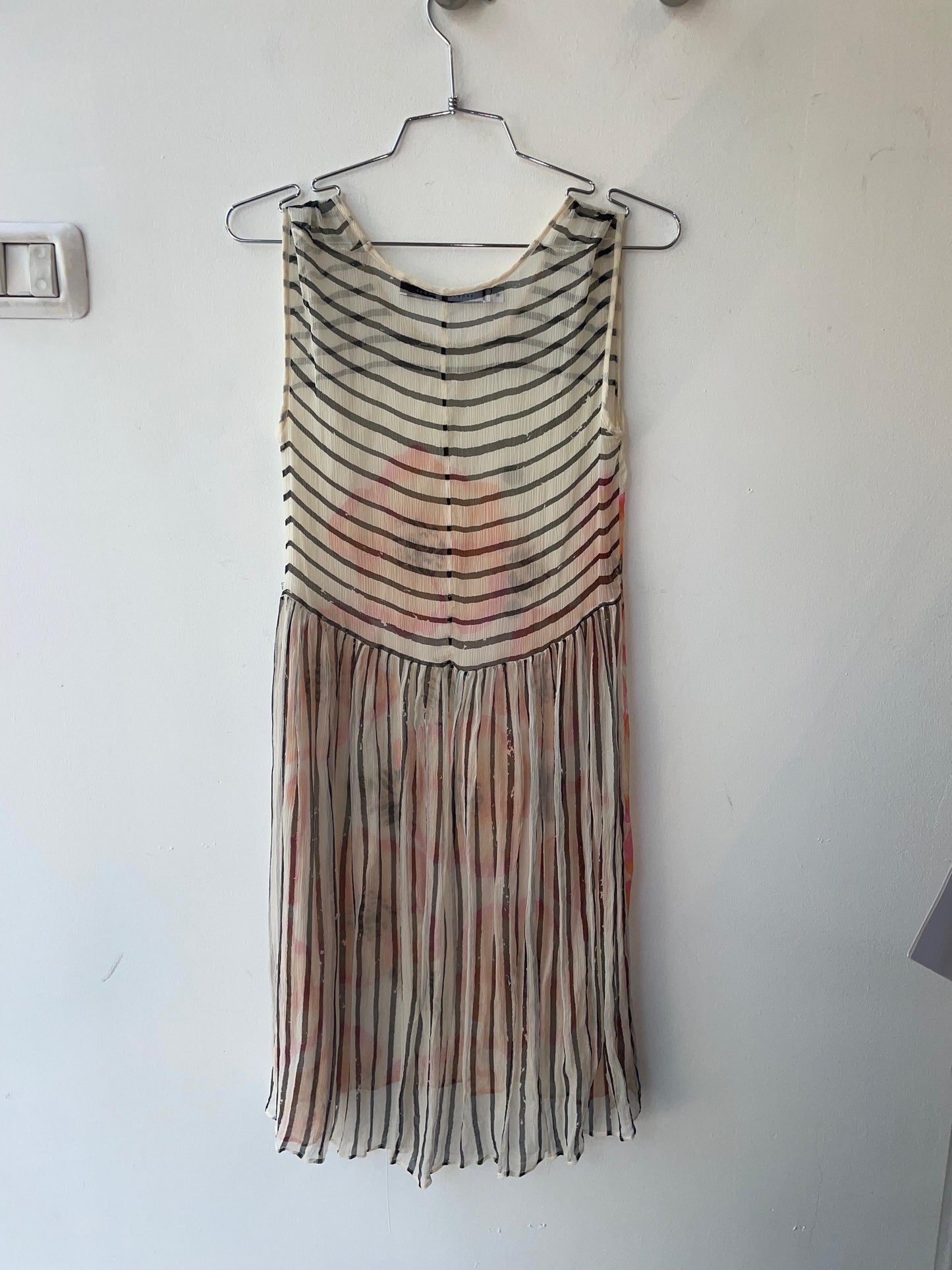 Sportmax Code Sheer Floral Stripe Dress