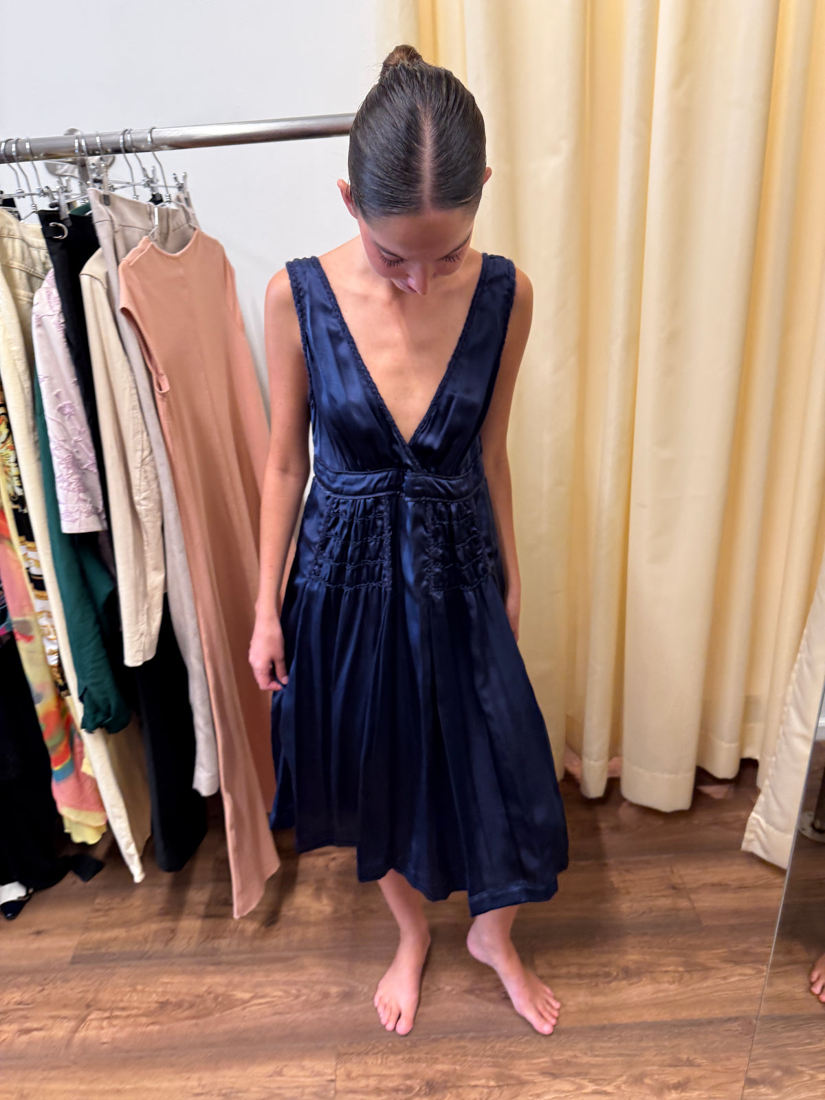 Sportmax Code Max Mara 100% Silk Navy Dress