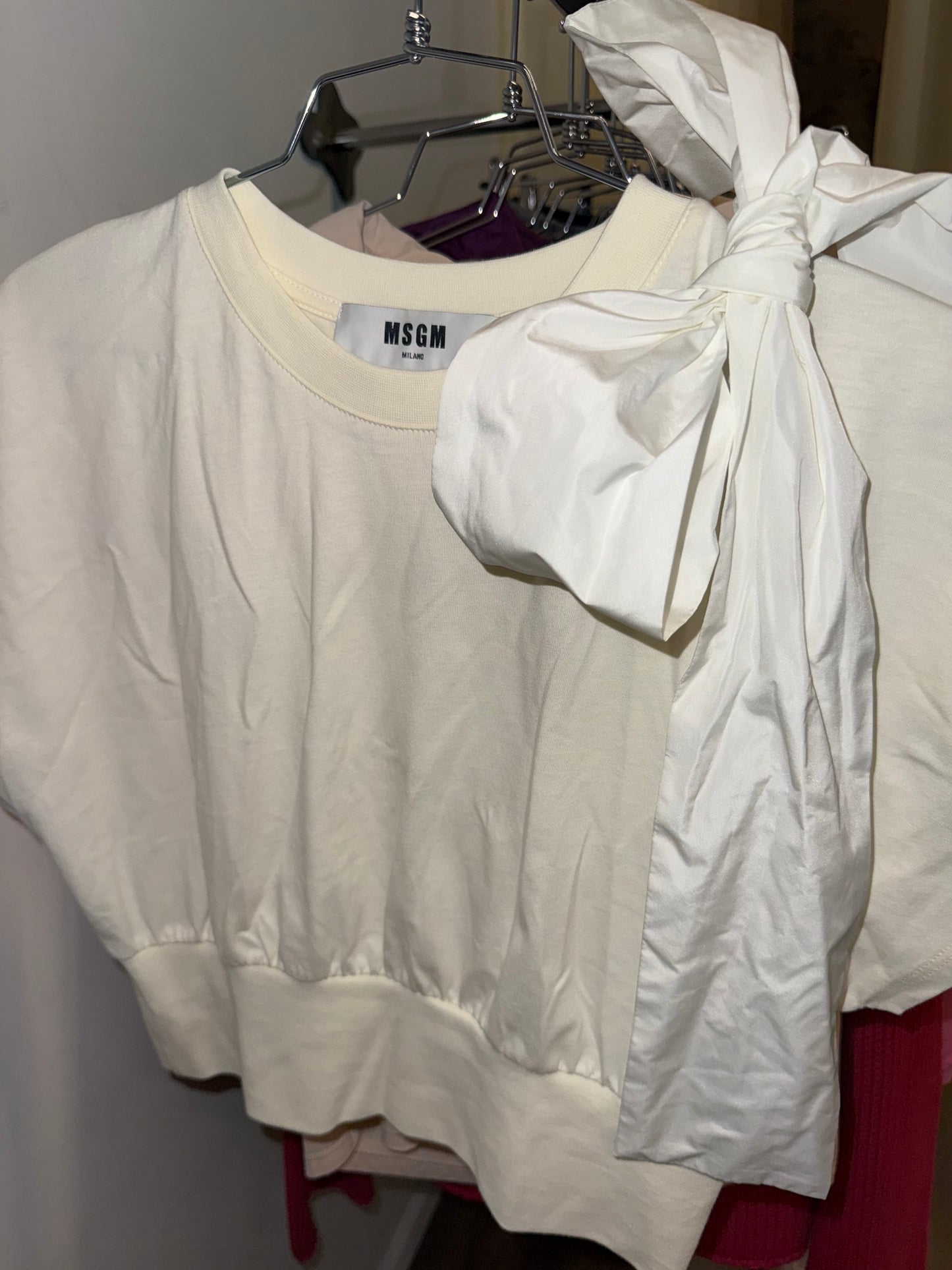 Msgm Bow Cropped Top