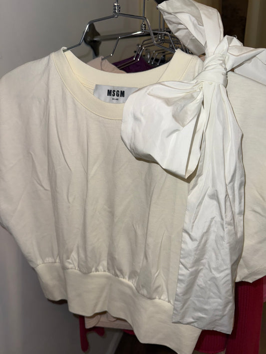 Msgm Bow Cropped Top