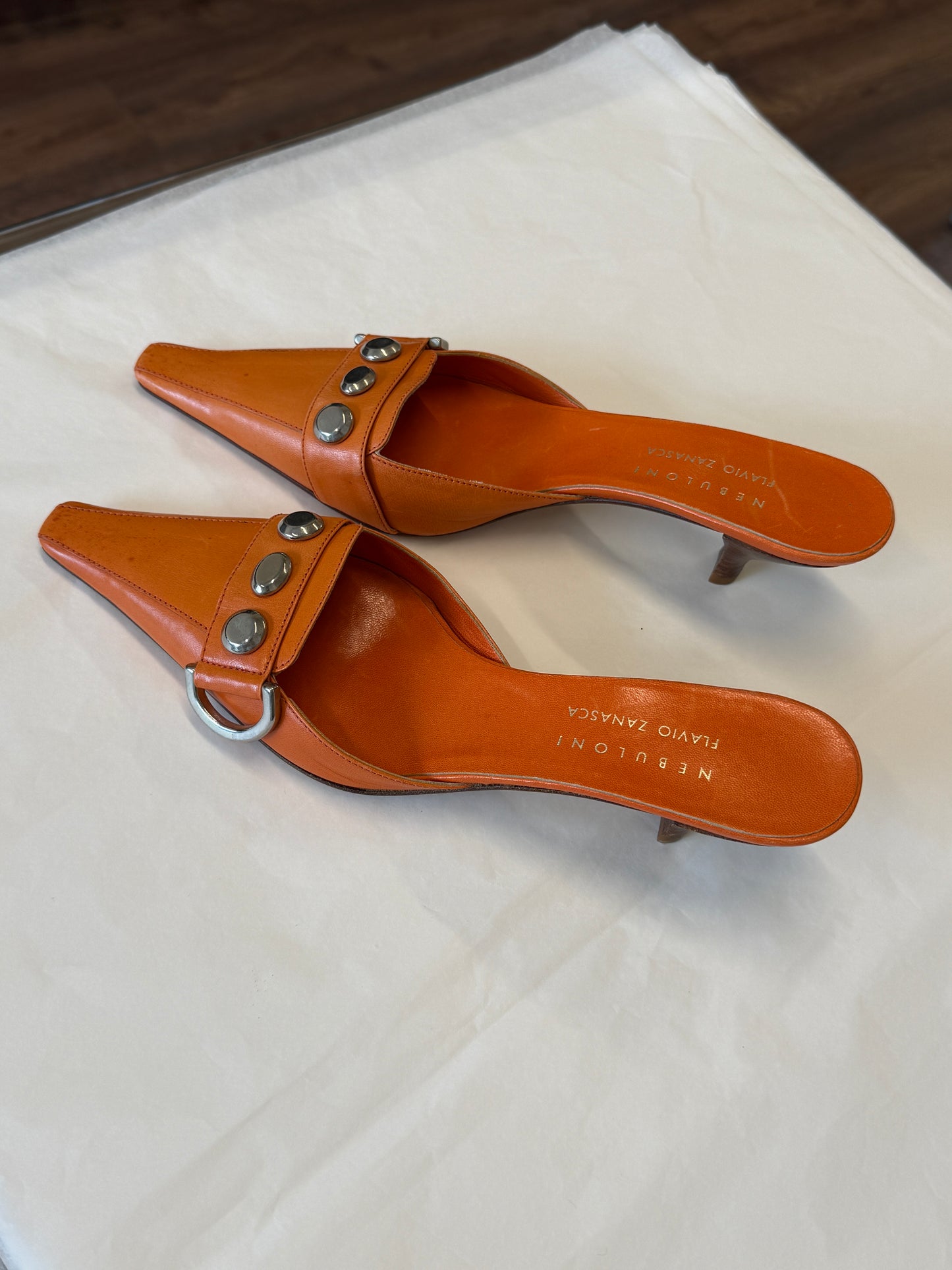 Nebuloni – Flavio Zanasca Studded Mule Heels