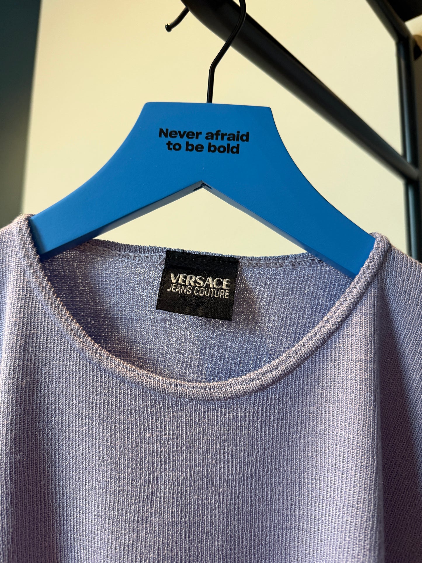 1990s Versace Jeans Couture Lilac Knit Top