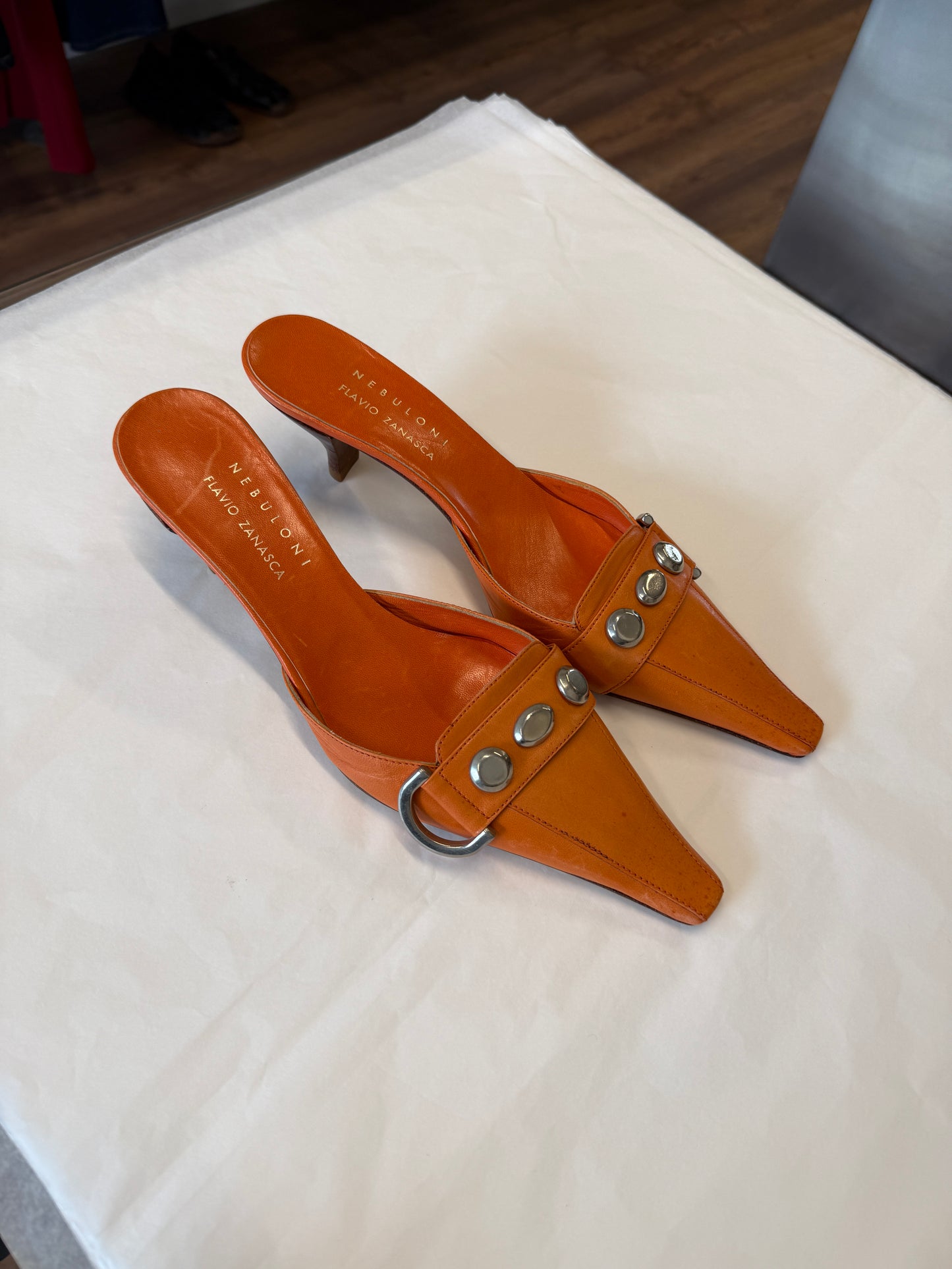 Nebuloni – Flavio Zanasca Studded Mule Heels