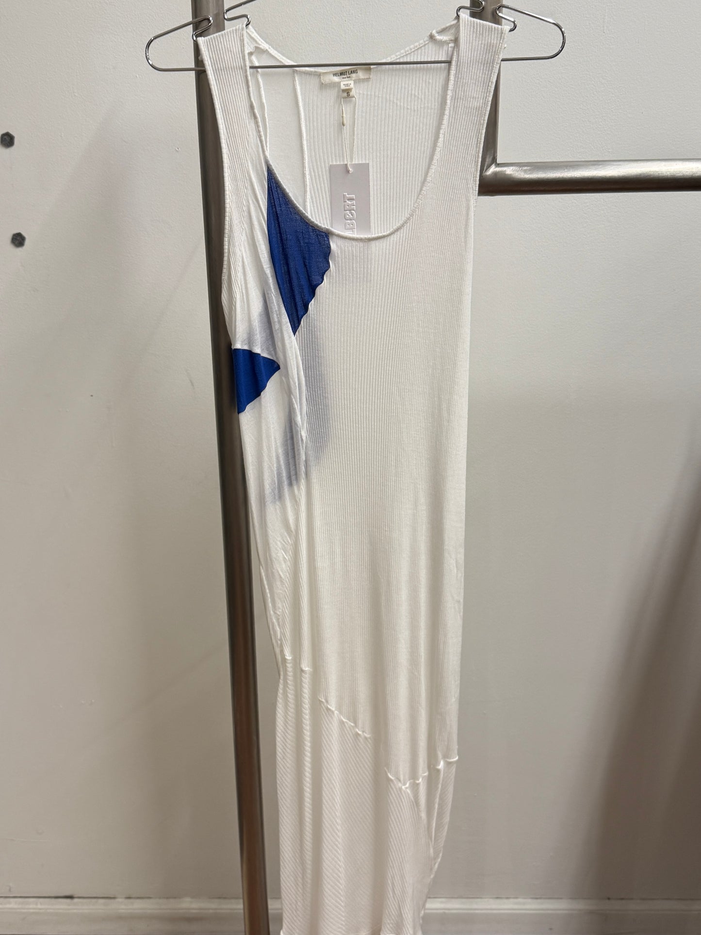 Helmut Lang Asymmetric Ribbed Knit Dress 2004