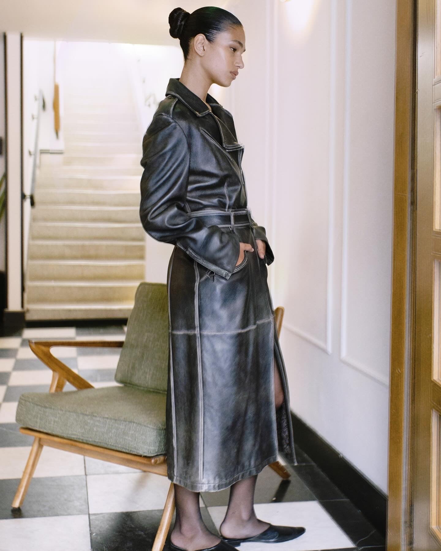 SPORTMAX defil’e soft leather trench coat