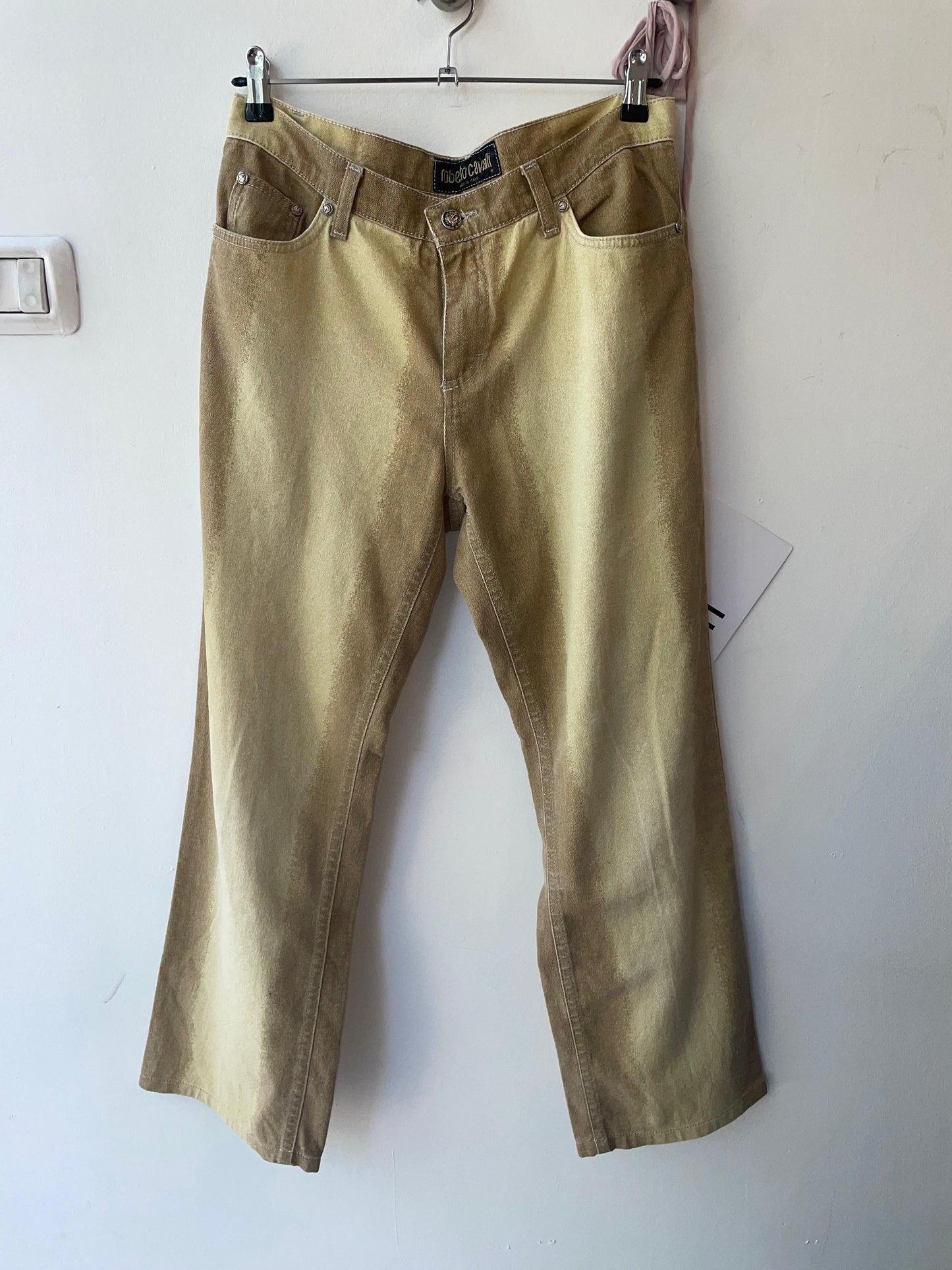 1990s Roberto Cavalli Bleached Denim Jeans