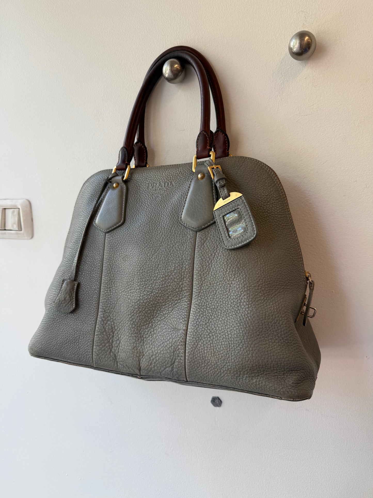 Prada Leather Bowling Bag c. 2000s