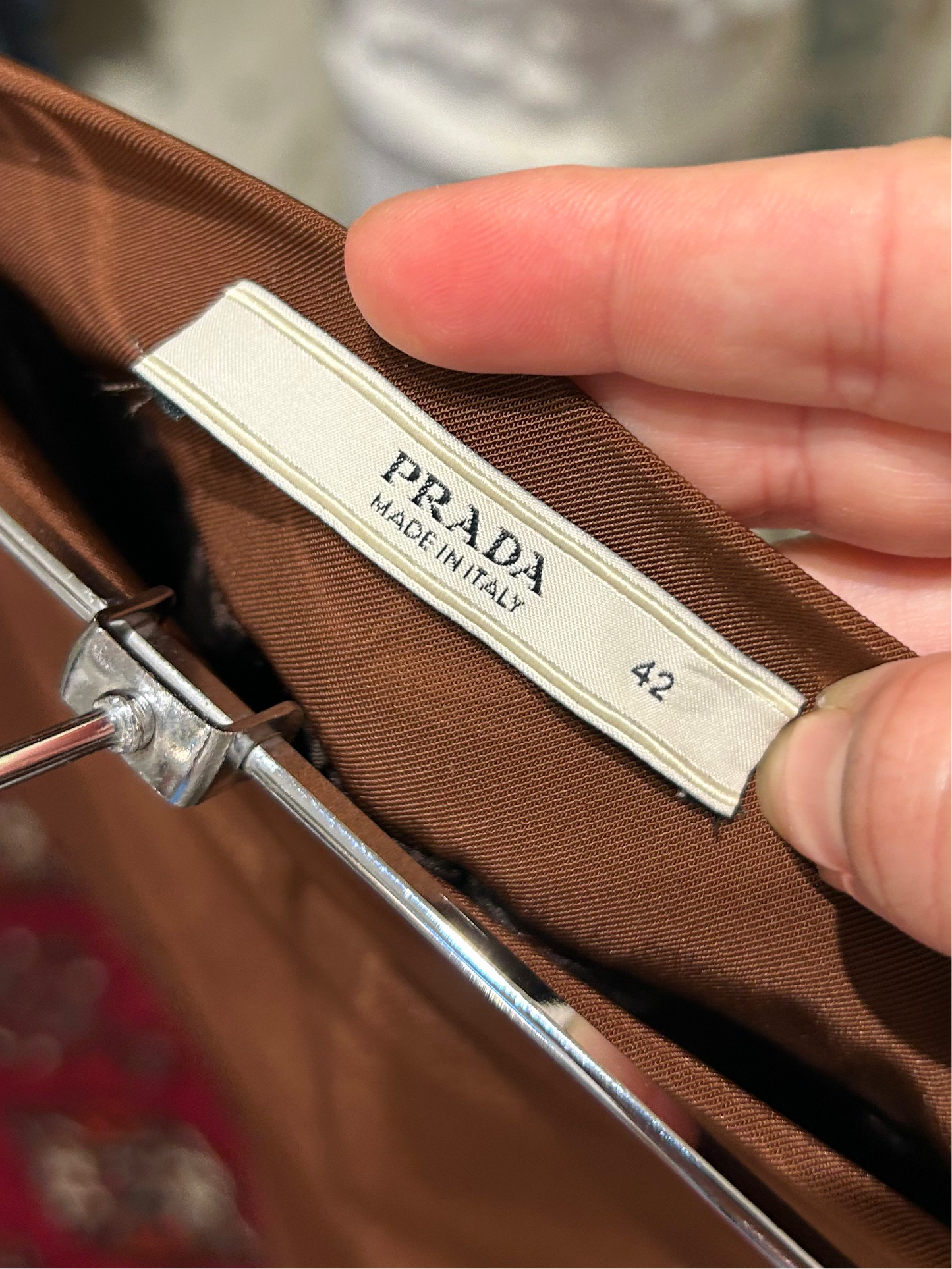 PRADA nylon elastane bronze pencil skirt