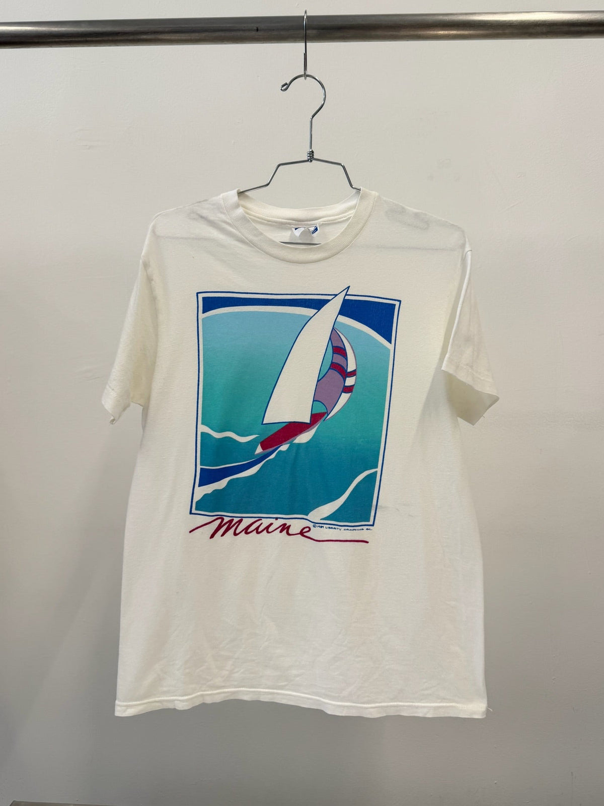 Hanes Maine Sailboat Vintage Graphic T-Shirt