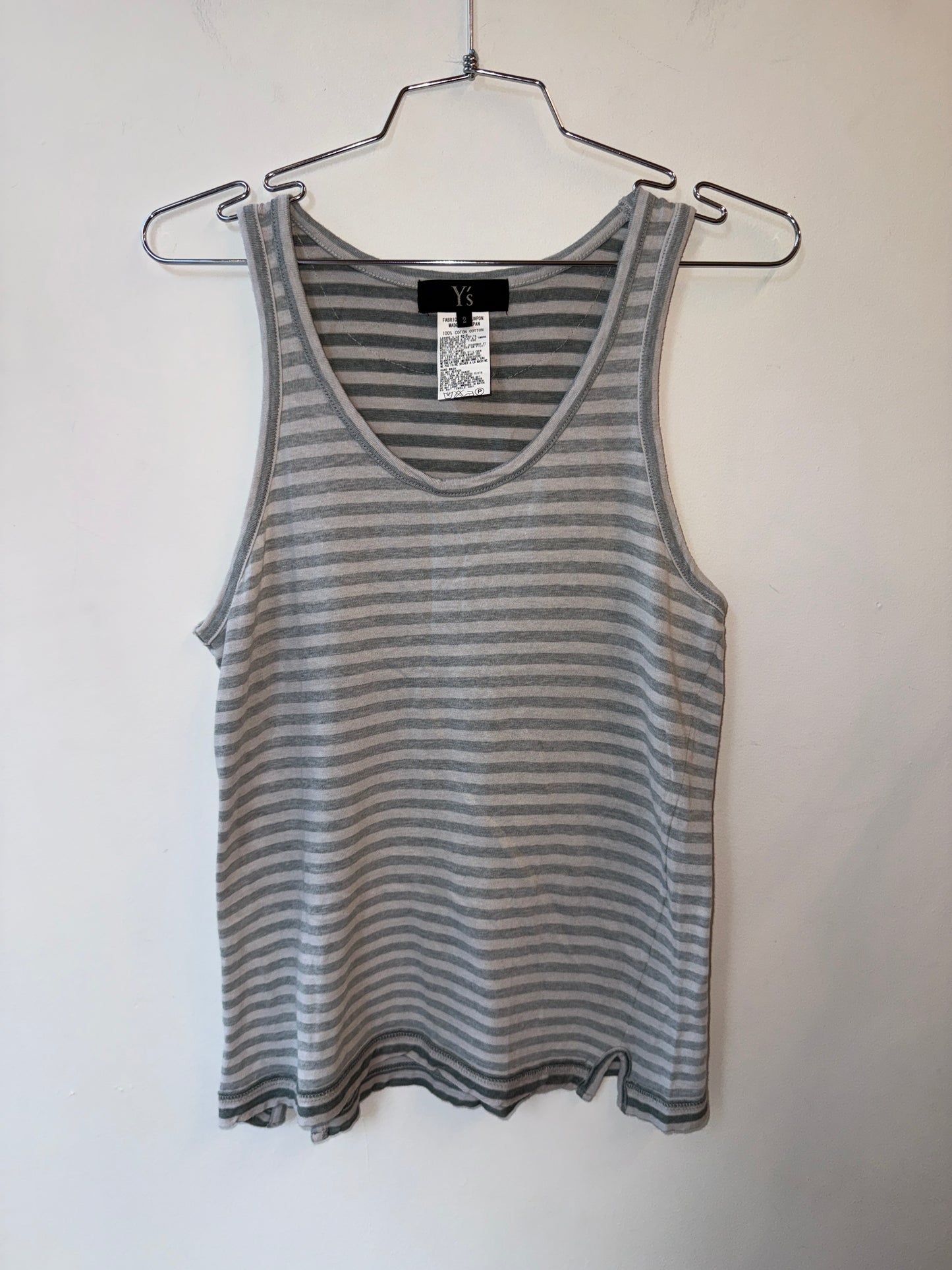 Y’s Yohji Yamamoto Striped Cotton Tank Top