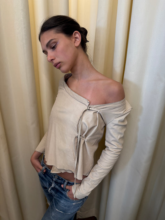 Sisii Washable Leather Wrap Top