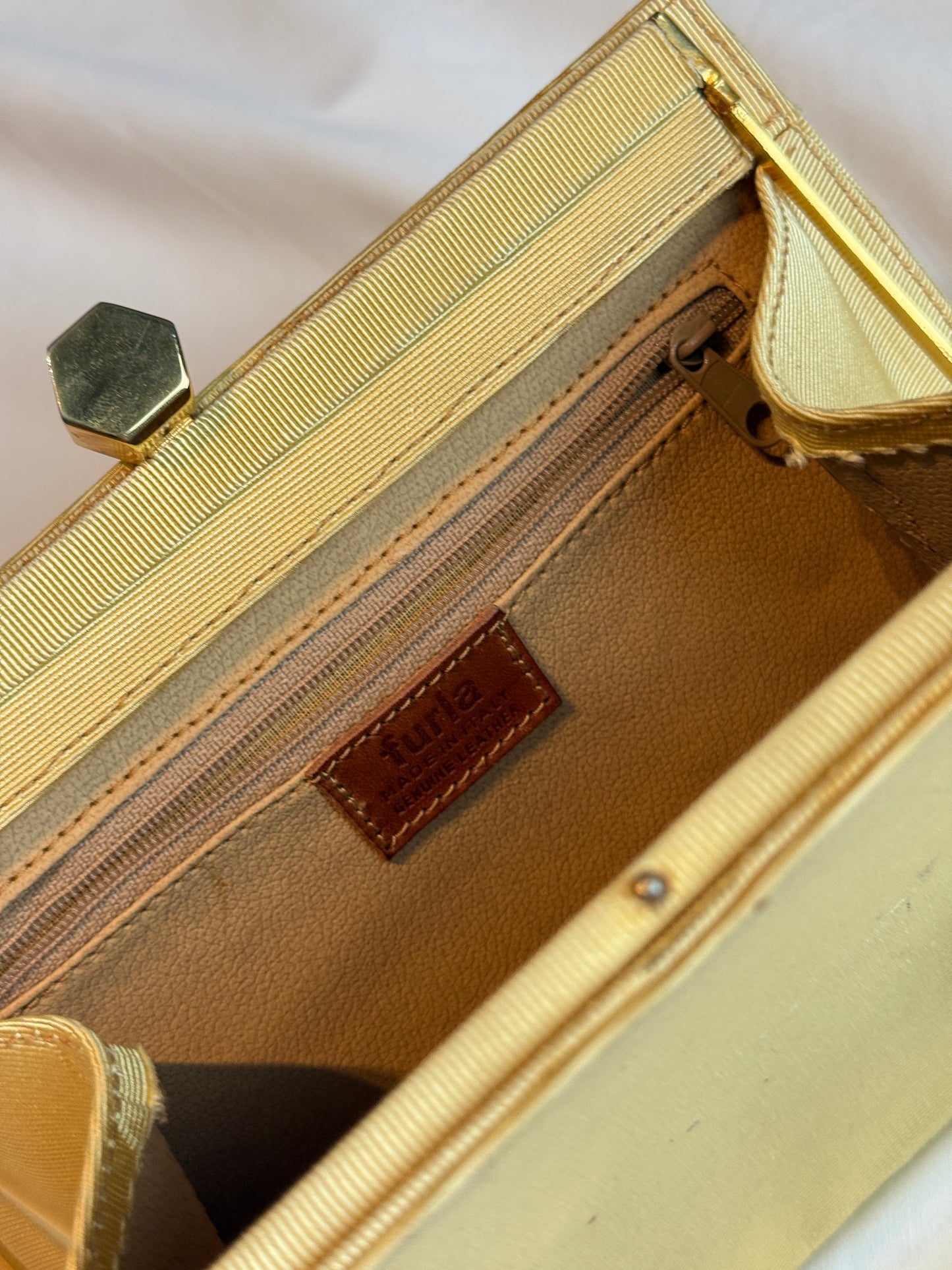 Vintage Furla Gold Clutch Bag
