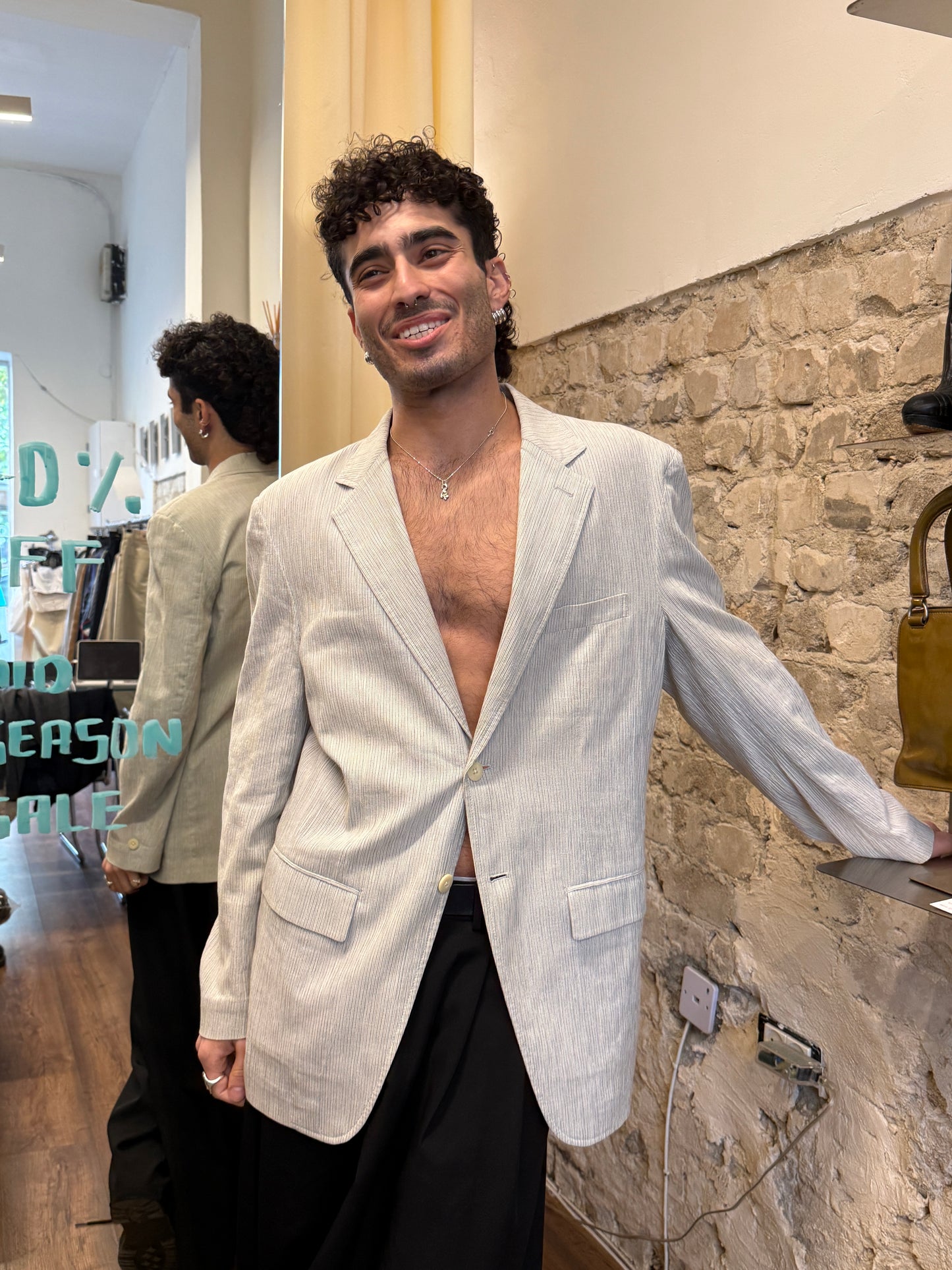 Christian Audigier Homme Pinstripe Summer Blazer