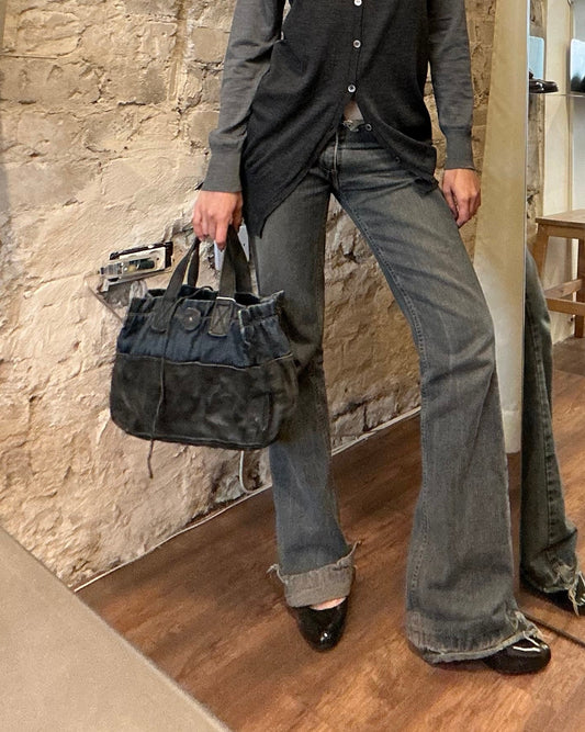 tricot COMME des GARÇONS Denim & Leather Tote