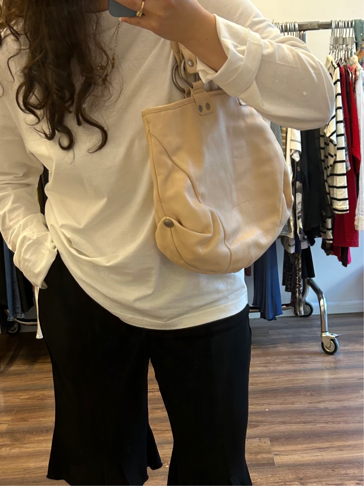 Coccinelle cream leather tote