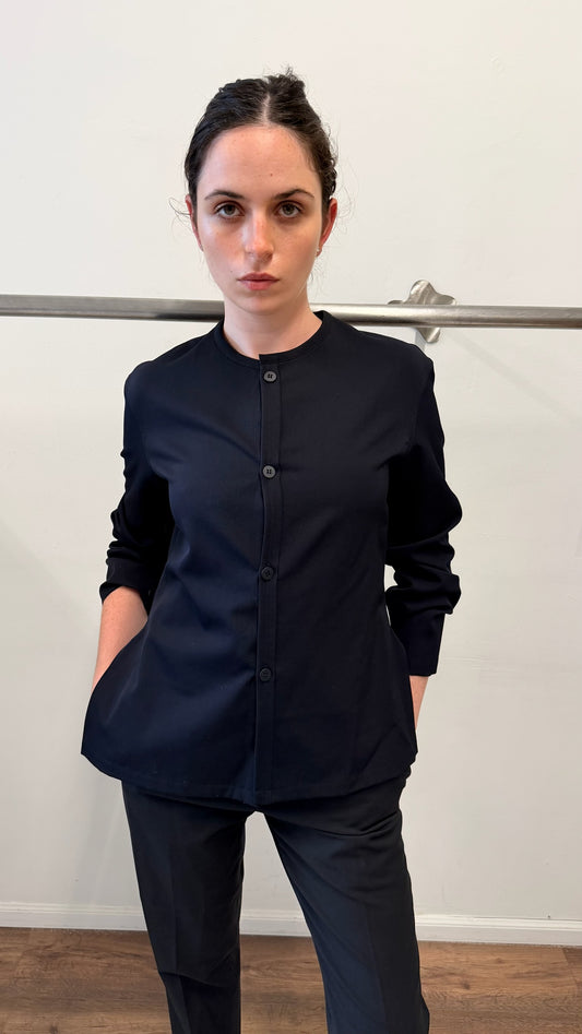 LIMI feu by Yohji Yamamoto Black Sculpted Wool Cardigan