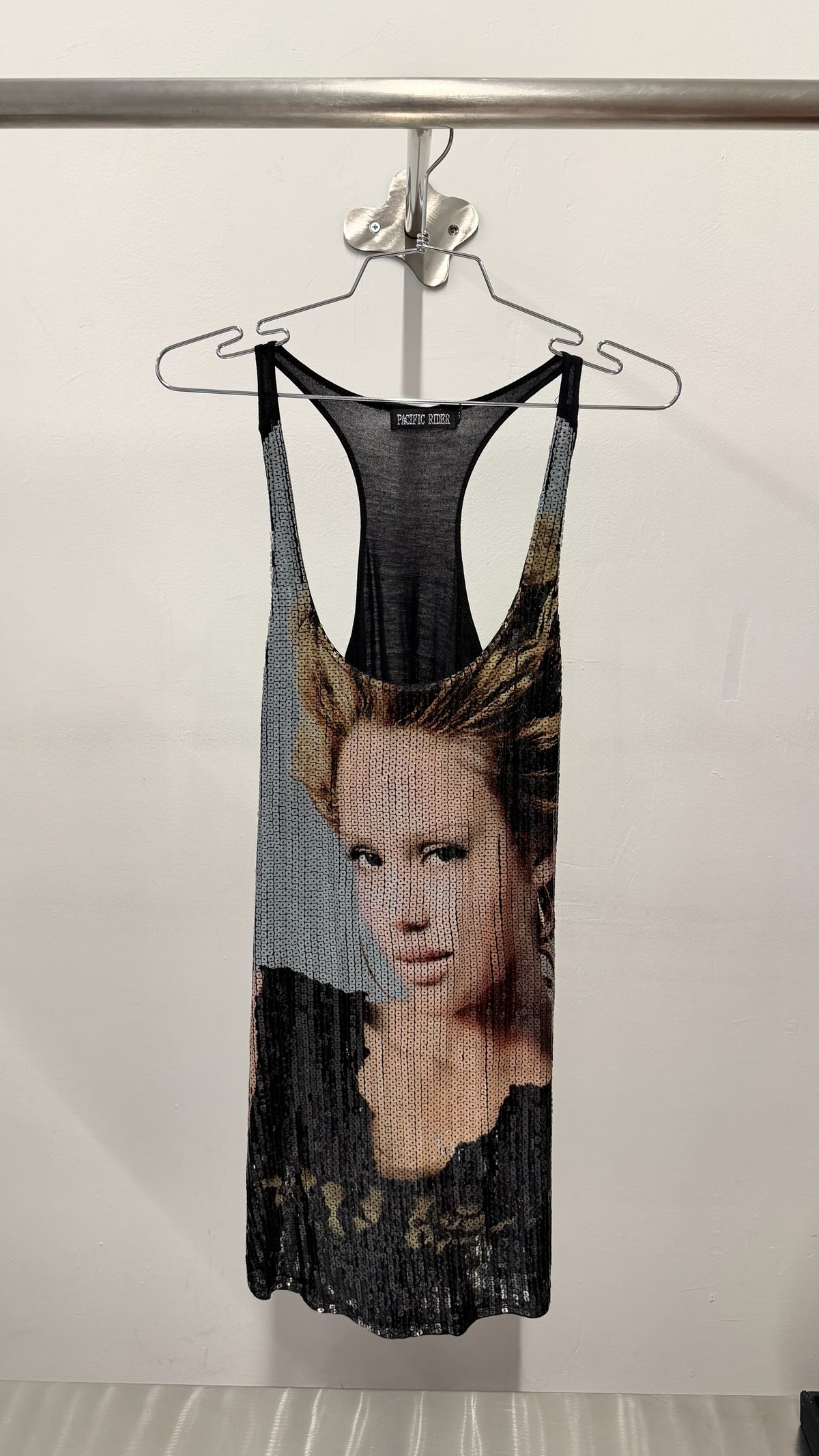 Pacific Rider Sequin Portrait Mini Dress