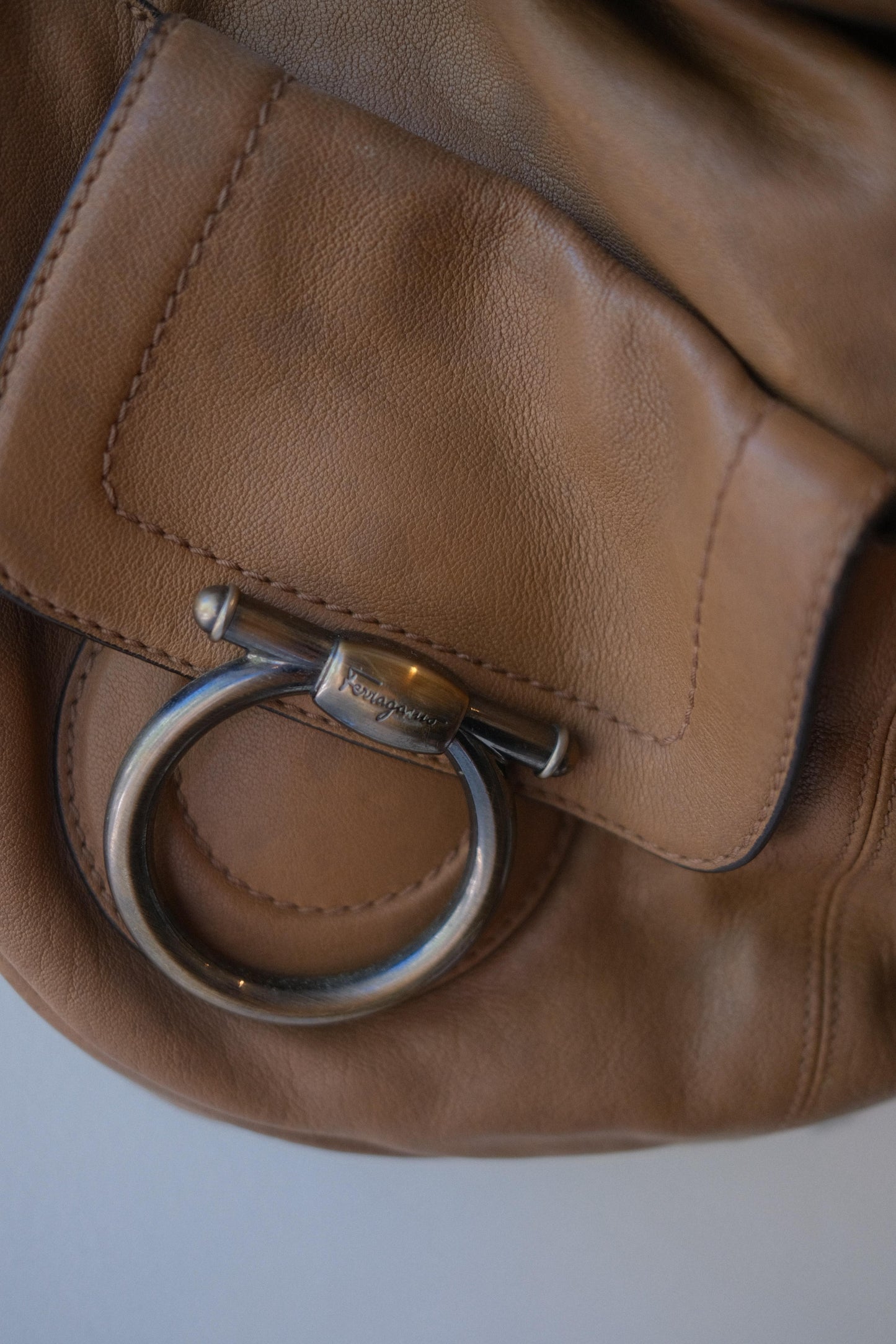 Salvatore Ferragamo Nappa Ring Shoulder Bag c.2005–2009