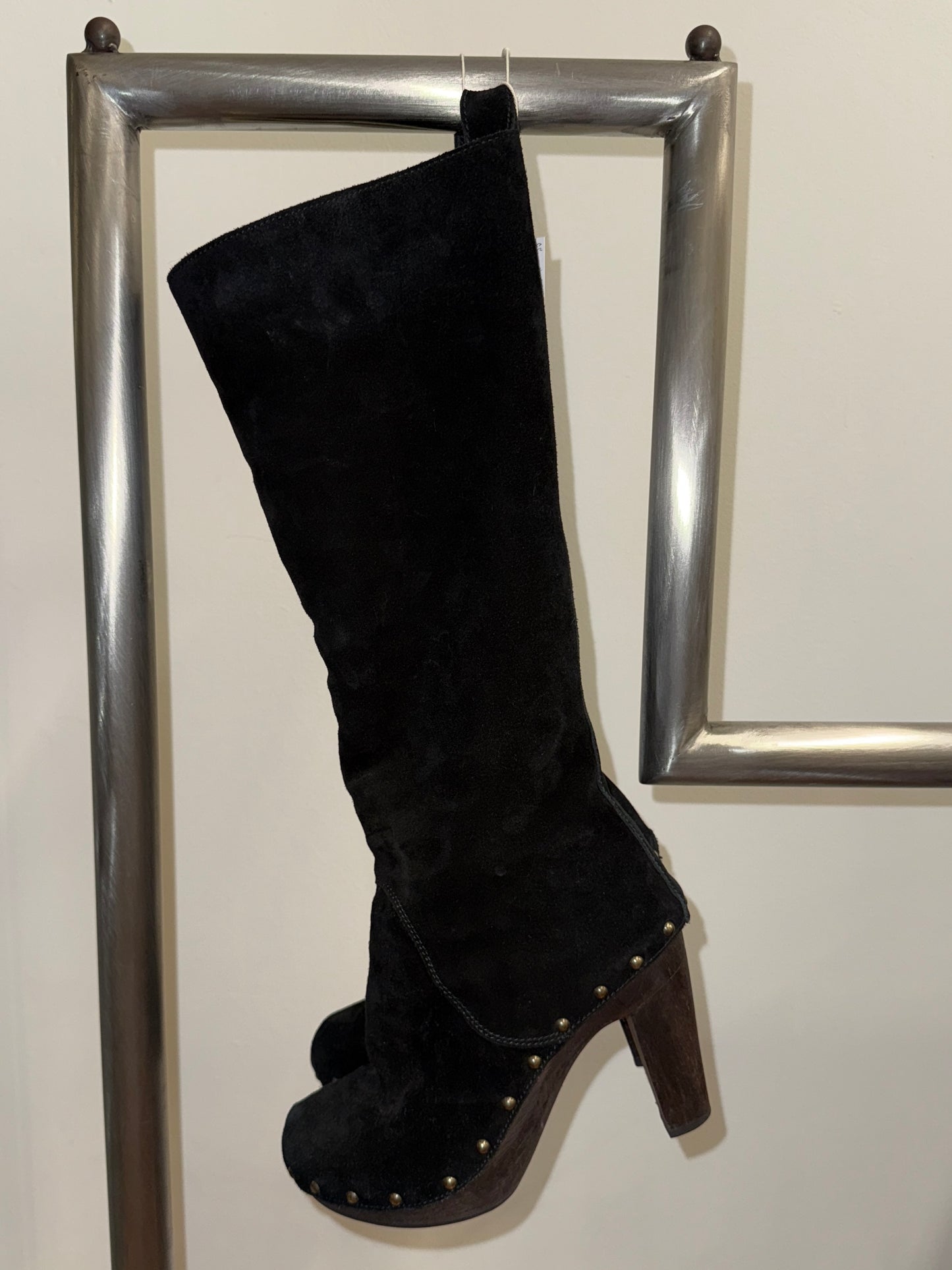 Dolce & Gabbana D&G Suede Studded Heeled Boots Early 2000s