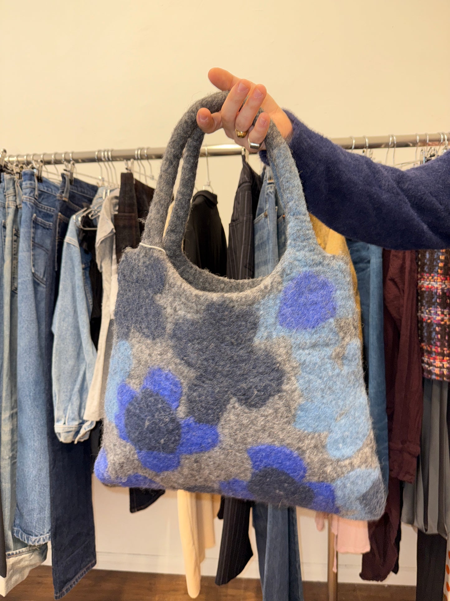 Plantation Wool Floral Tote Bag