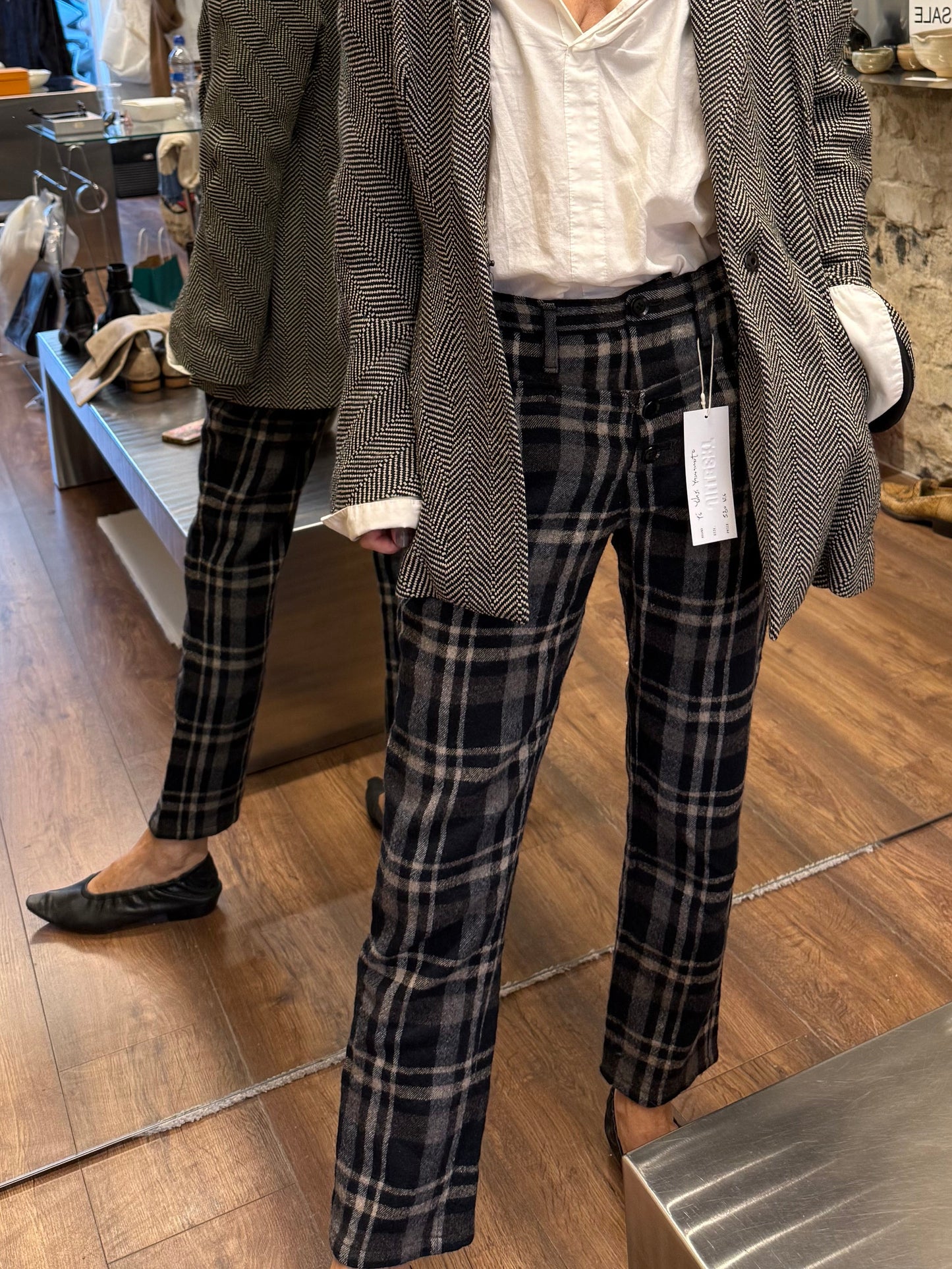 Y’s Yohji Yamamoto – Double-Closure Checked Wool Pants