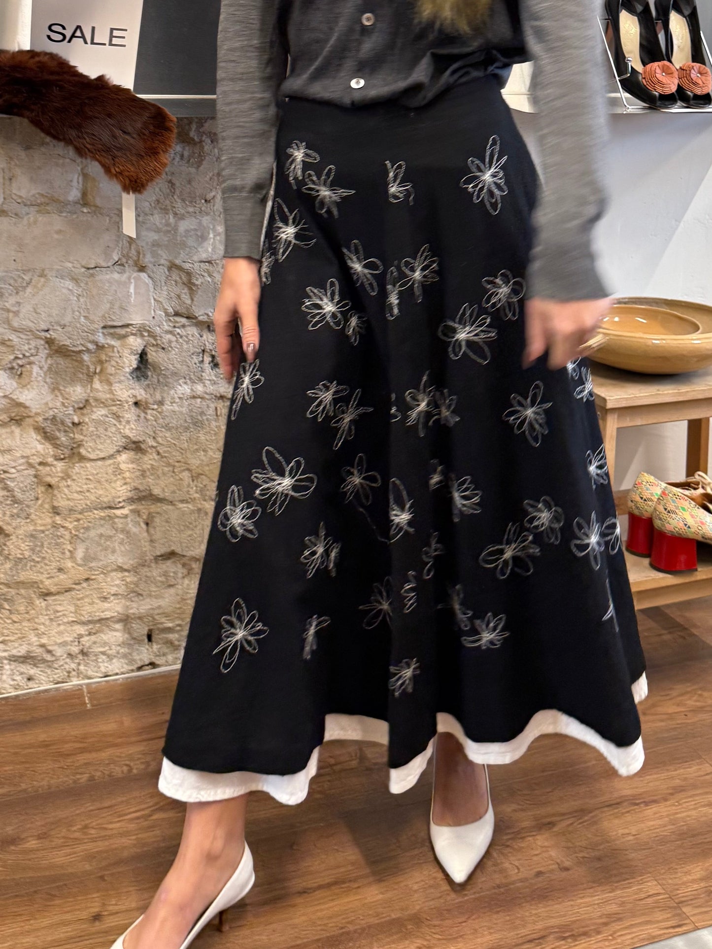 tricot COMME des GARÇONS EmbroiderySkirt