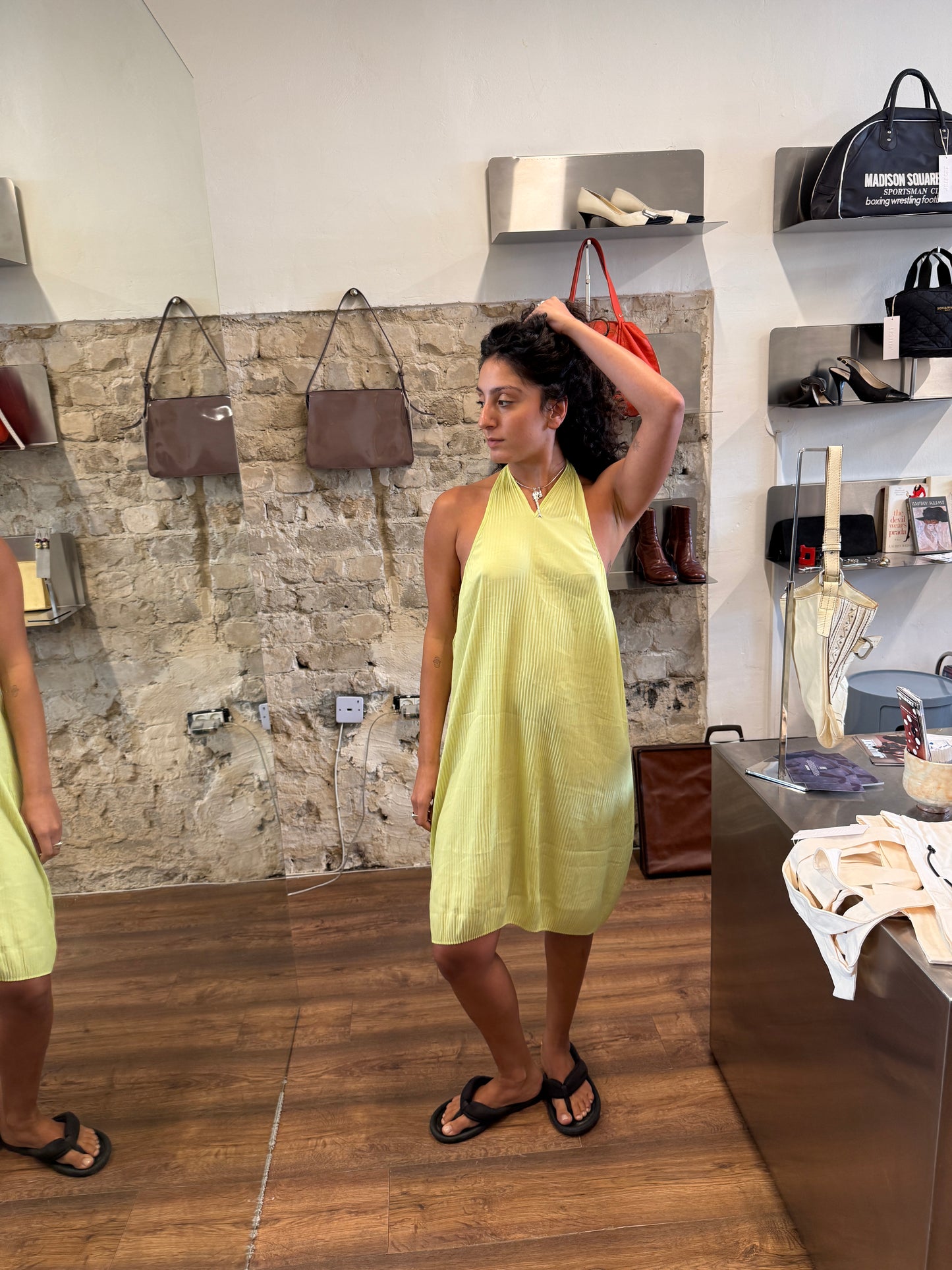 8 by YOOX Pleated Halter Dress