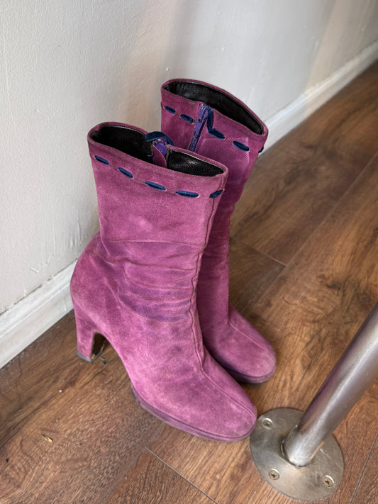 Miu Miu Suede Boots Mid 2000s