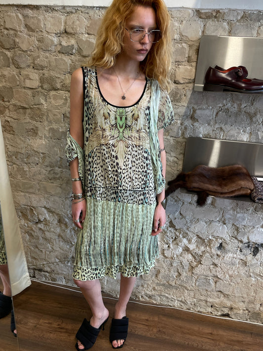 Cassidi Boutique Printed Mesh Dress