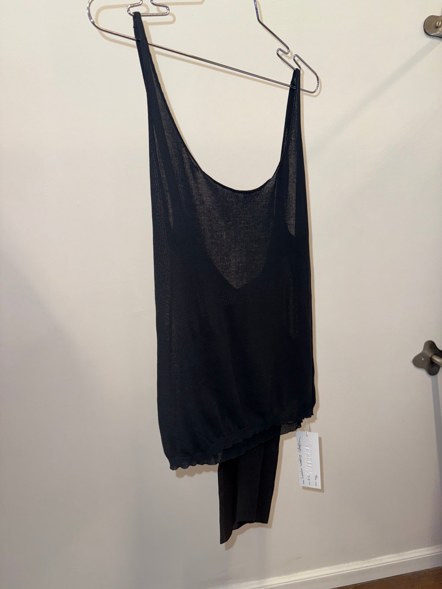 LANVIN Wedding Collection — sheer tank with silk bow (black)