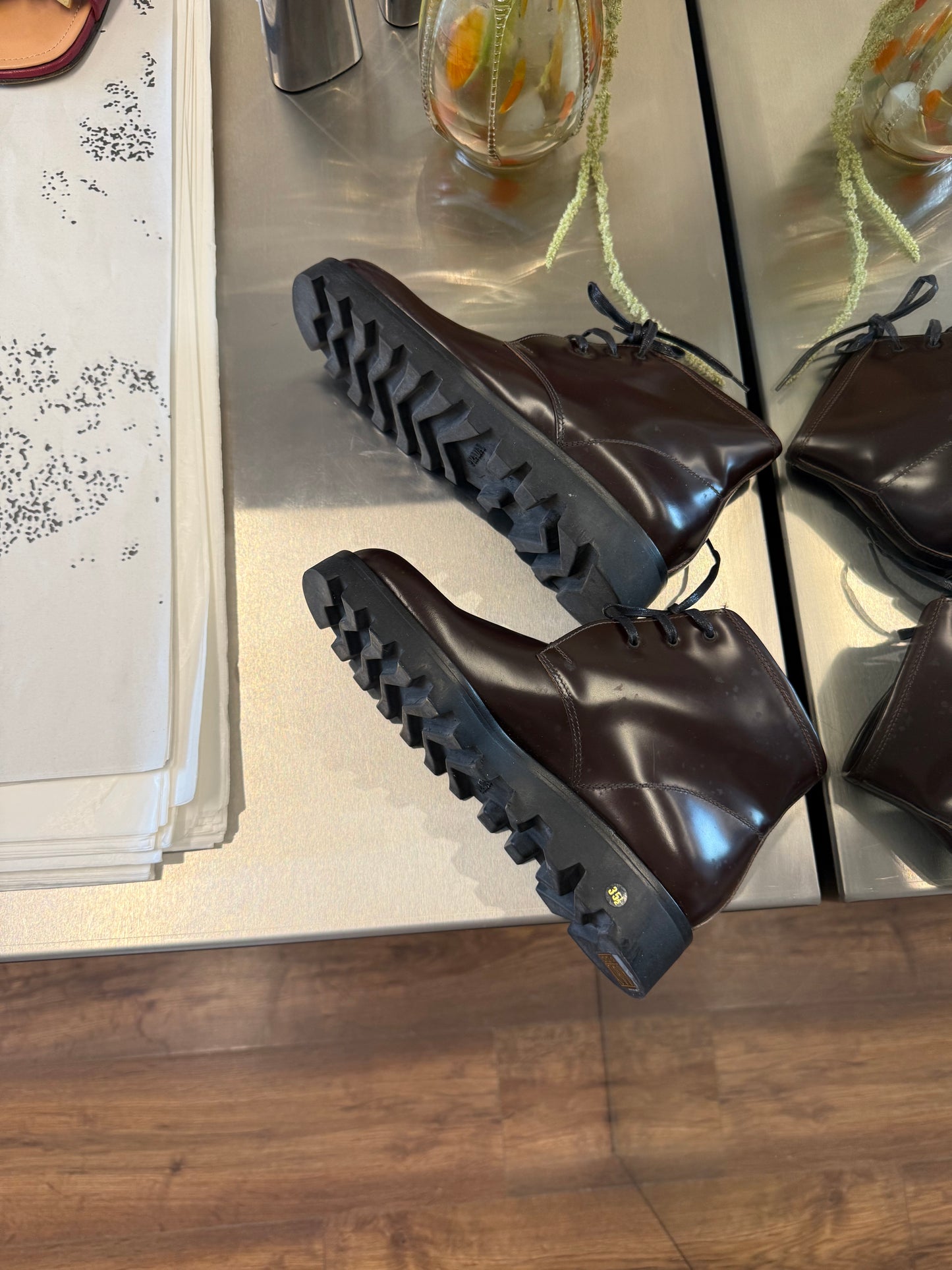 Prada Leather Combat Boots 2001s