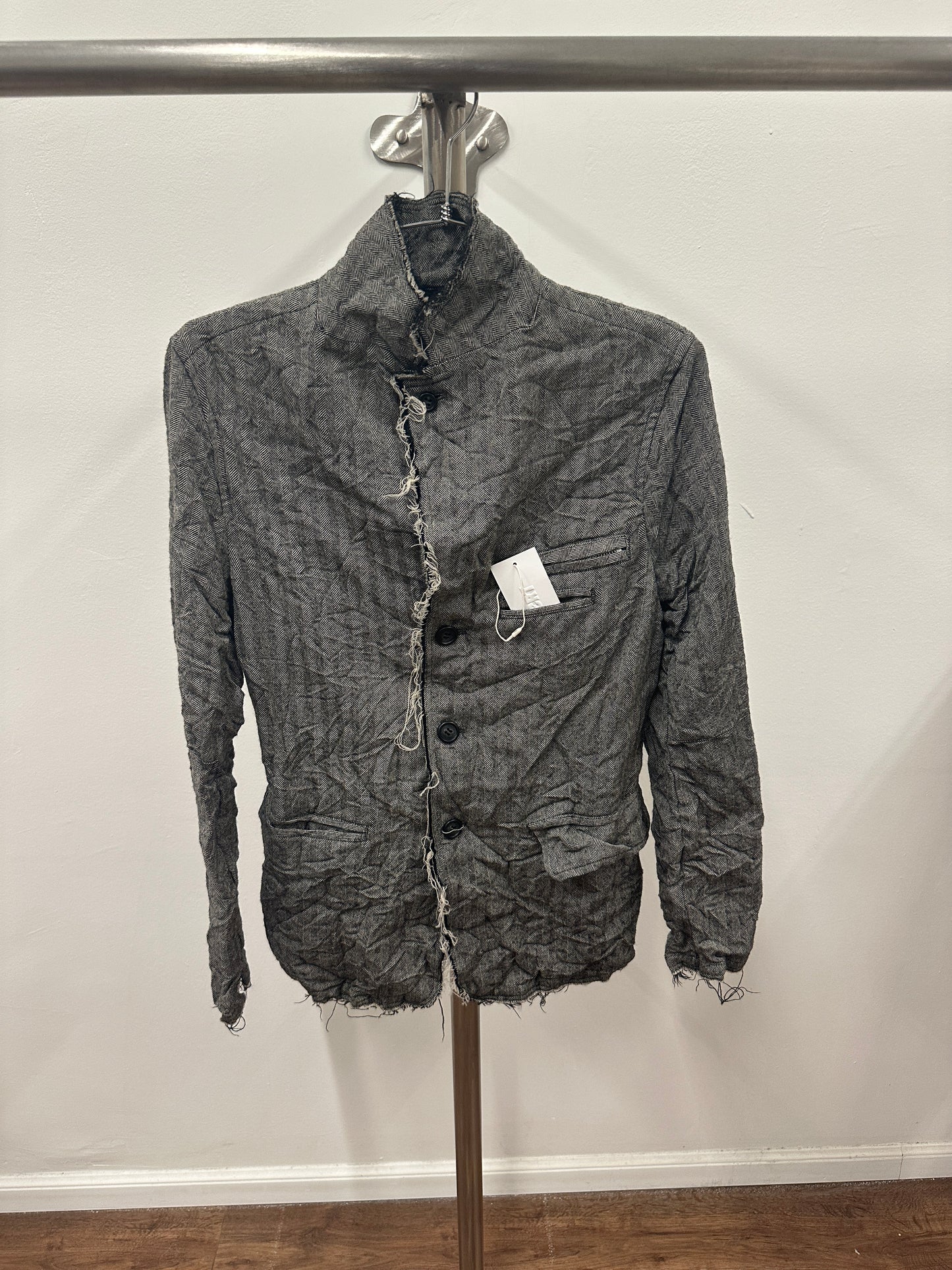 gomme distressed herringbone blazer